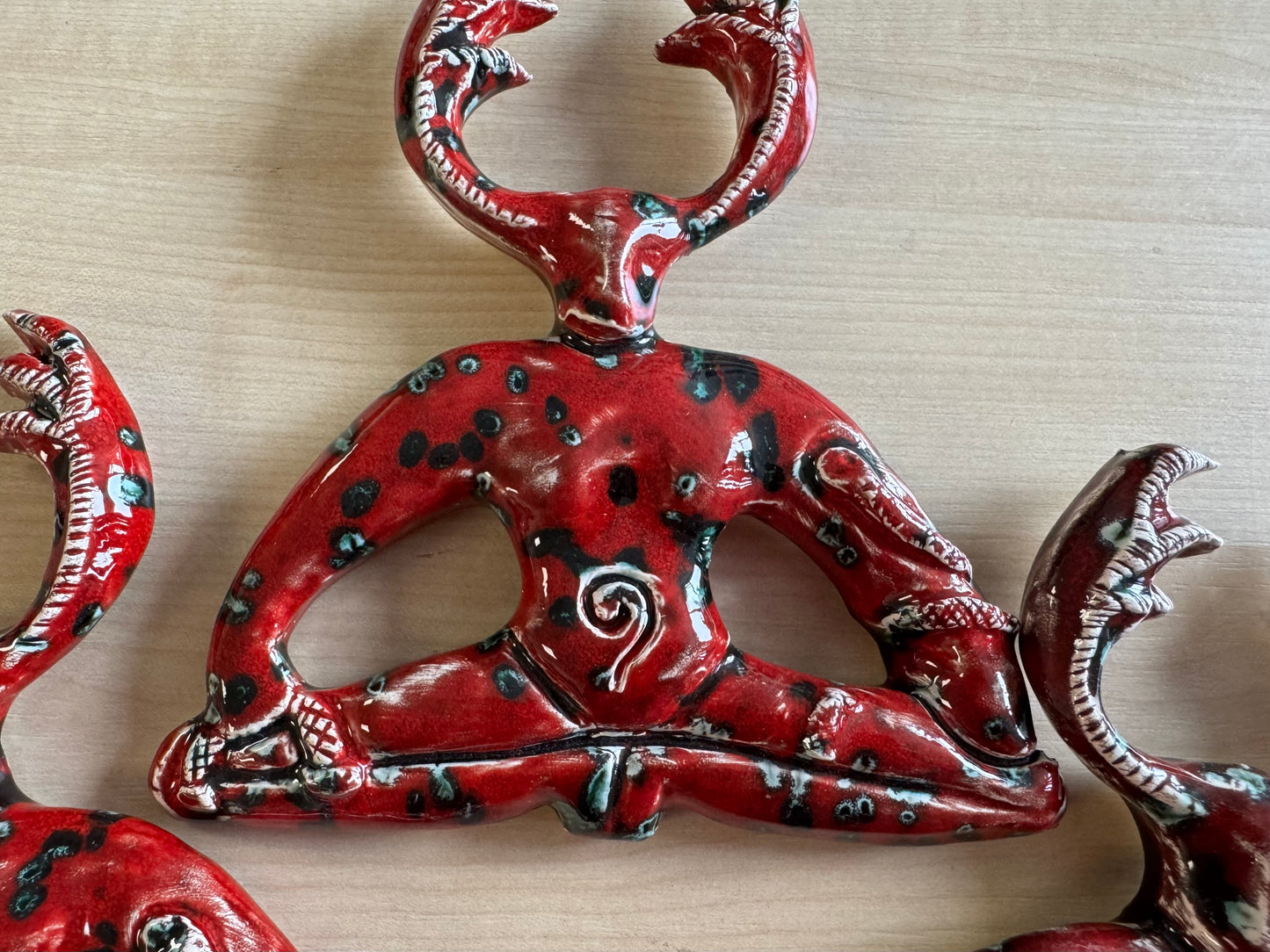 Horned God Wall Plaque - Red