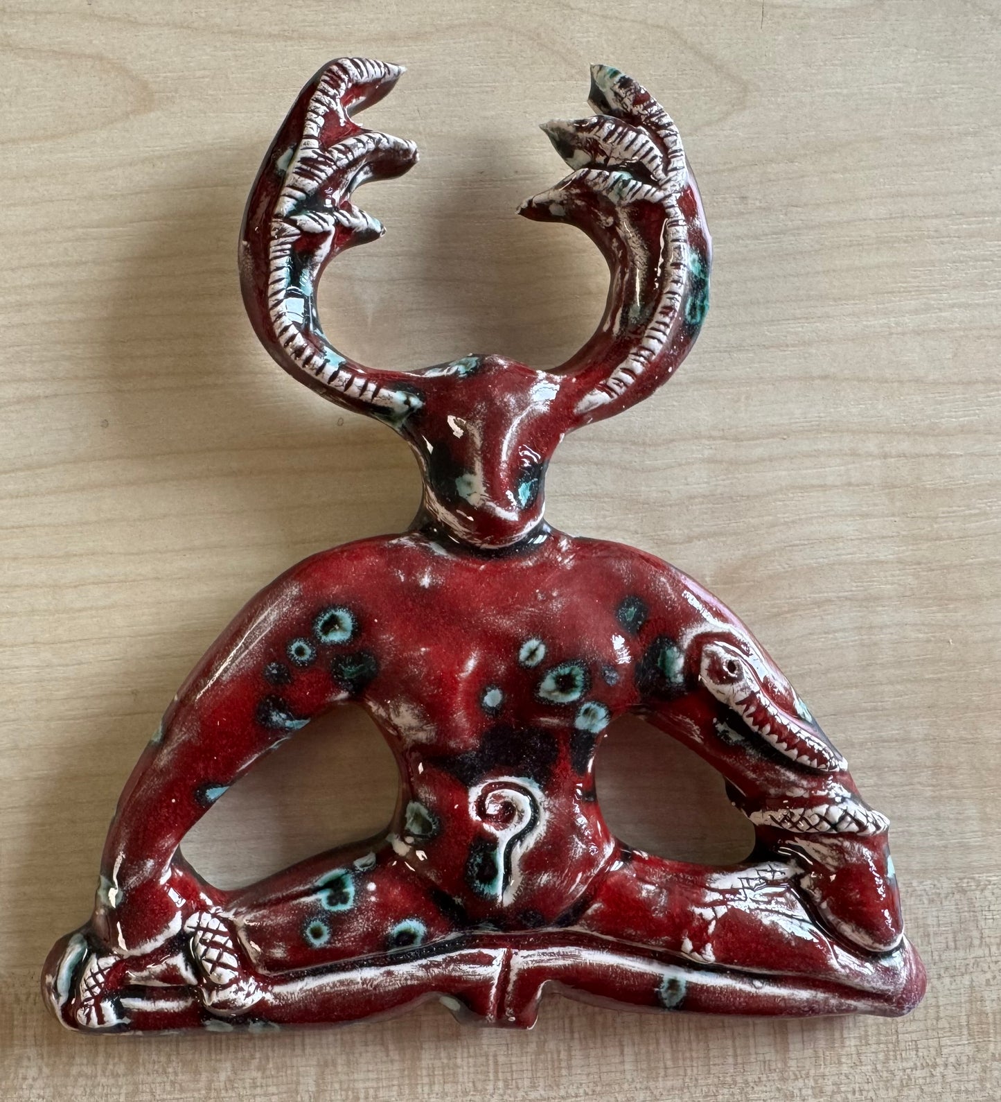 Horned God Wall Plaque - Red