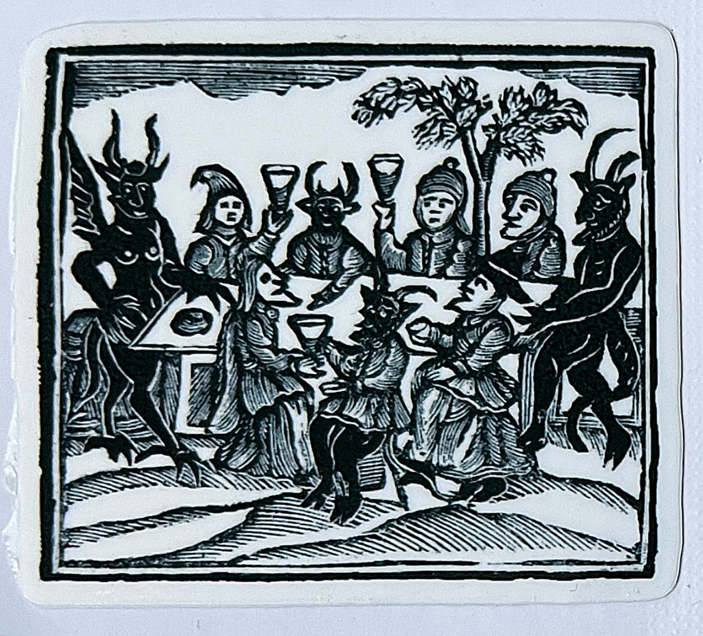 Woodcut witches Sticker - choose from various designs