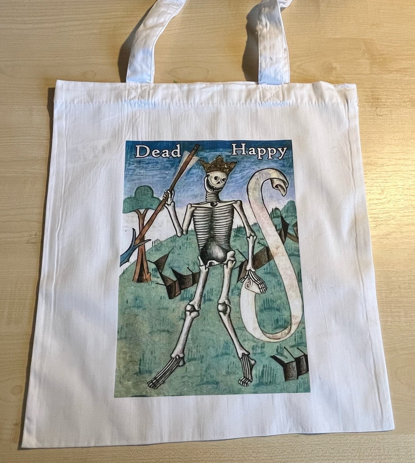 Dead Happy Tote Bag - cotton
