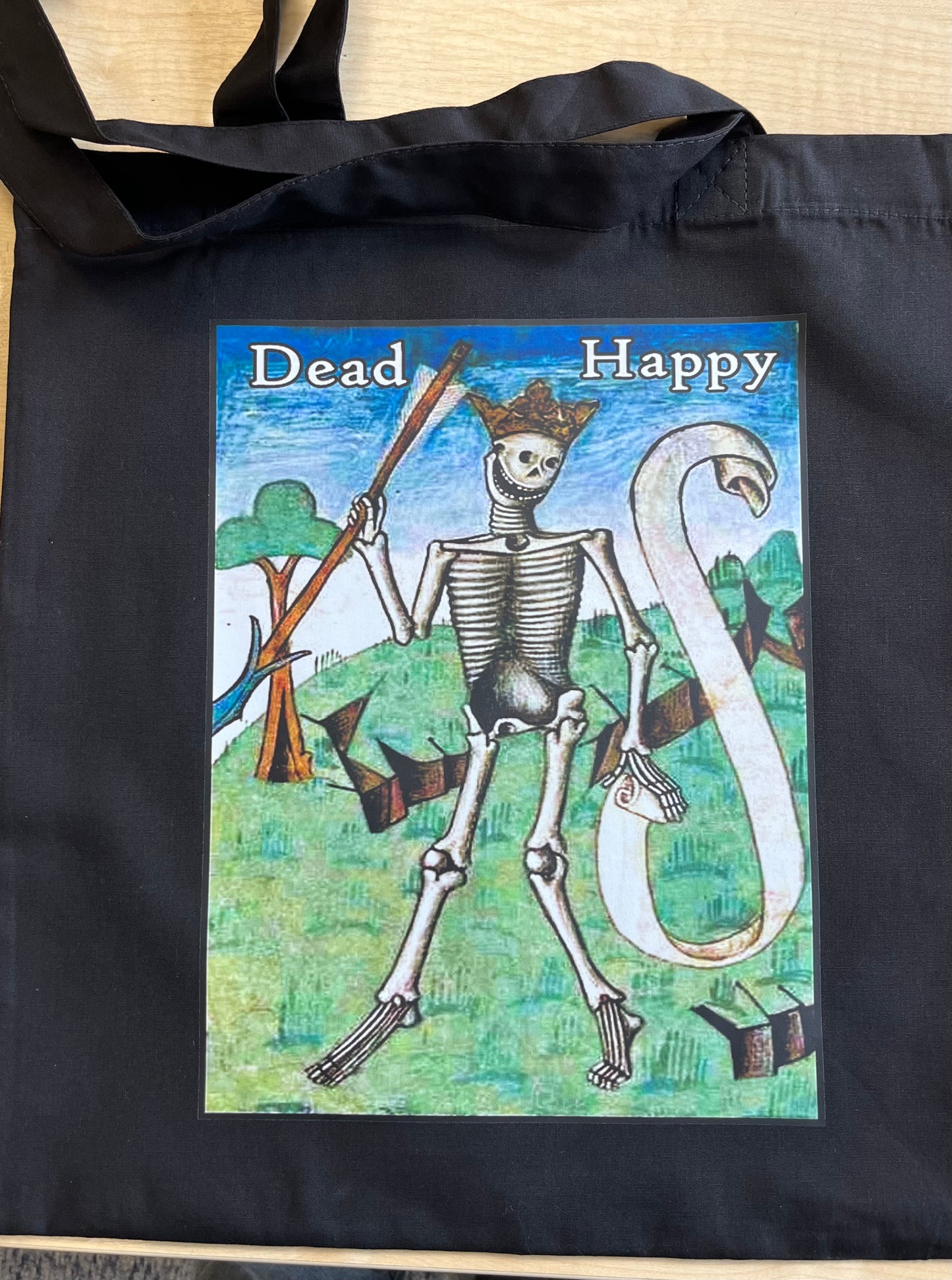 Dead Happy Tote Bag - cotton