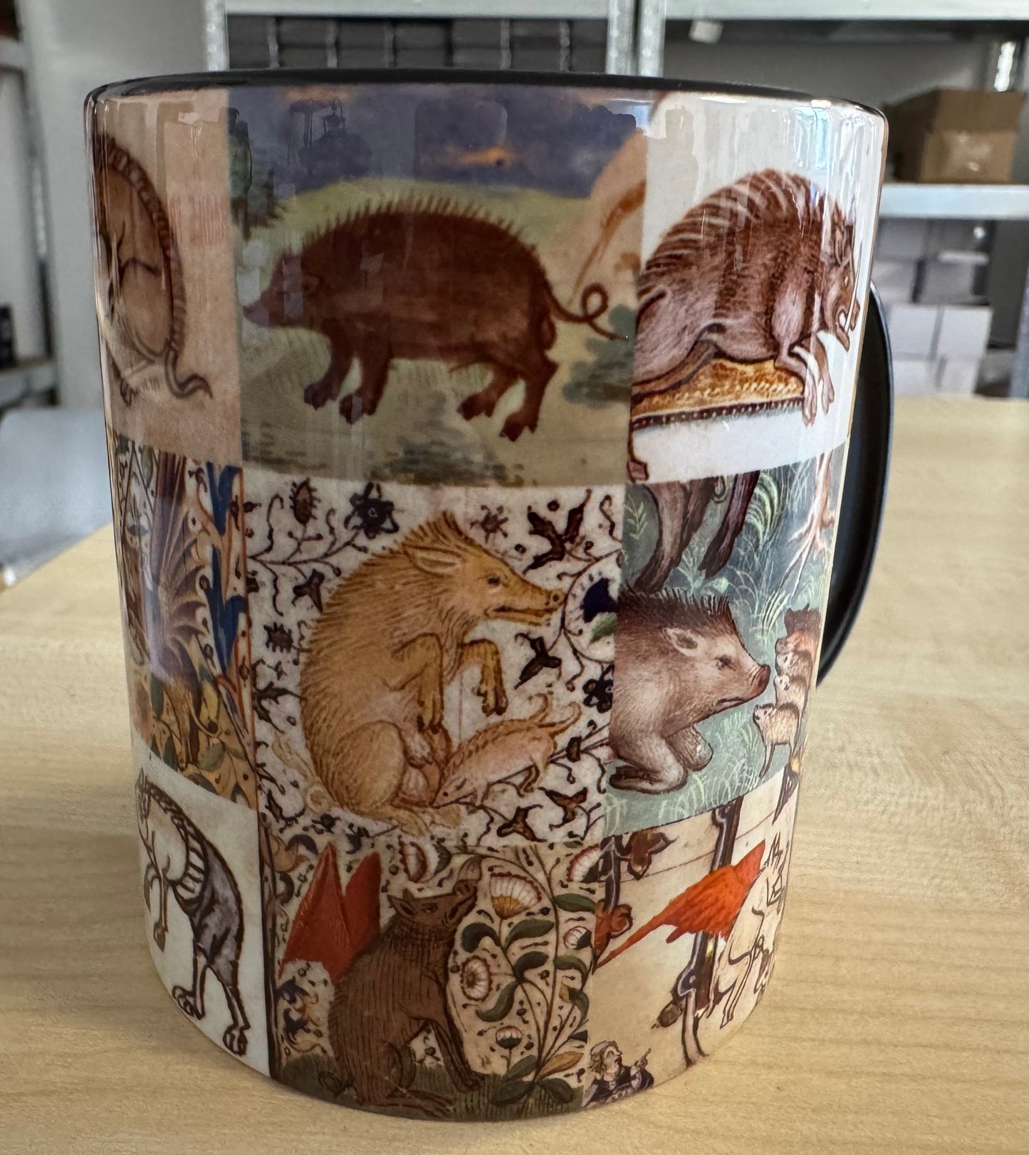 Medieval Wild Boar Collage Mug