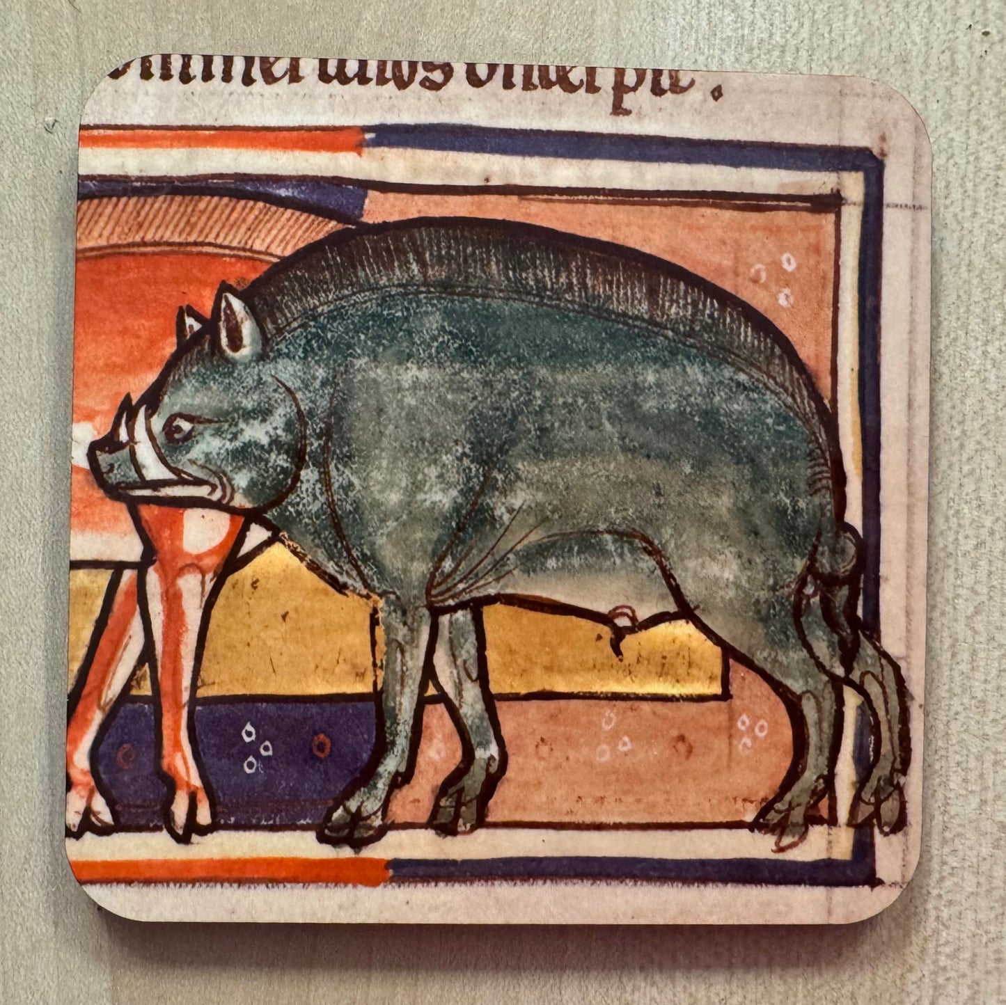 Medieval Wild Boar coasters - set of 4