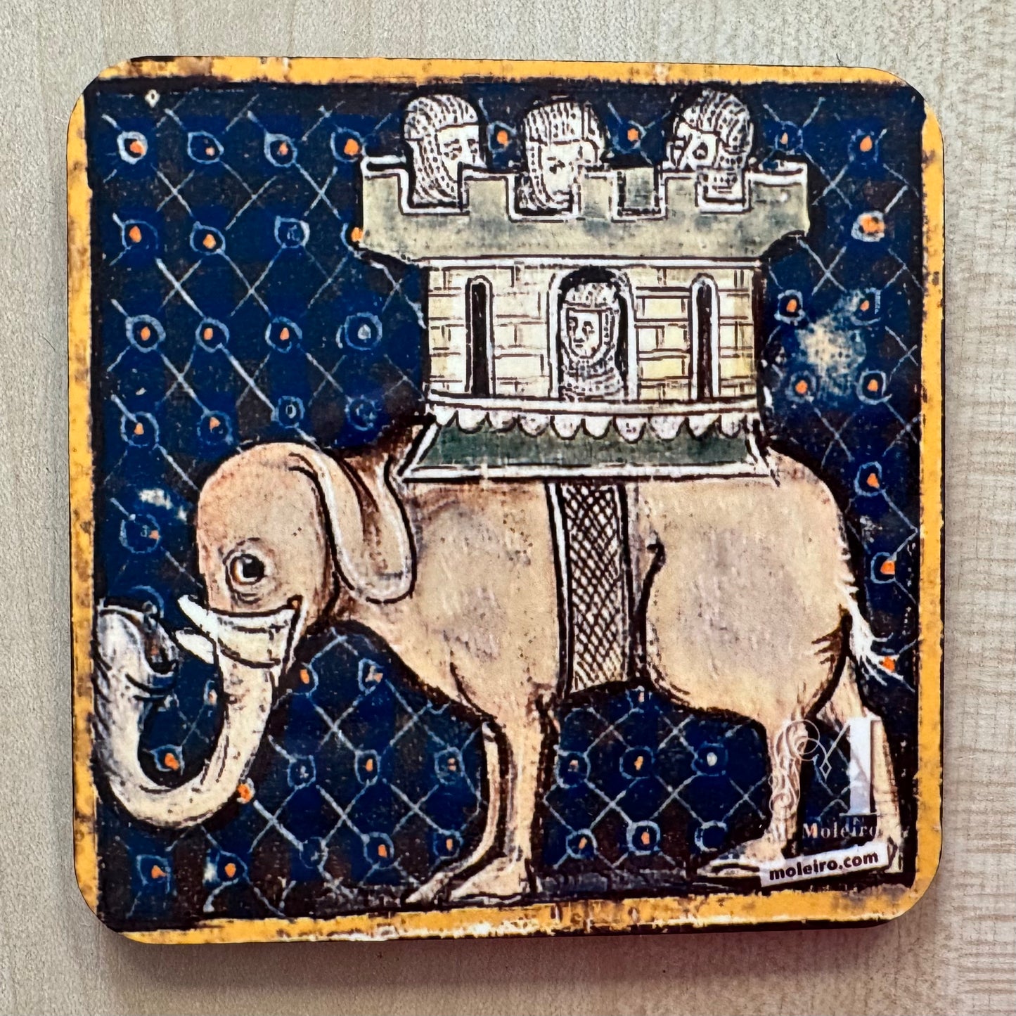 Medieval Elephant coasters - set of 4