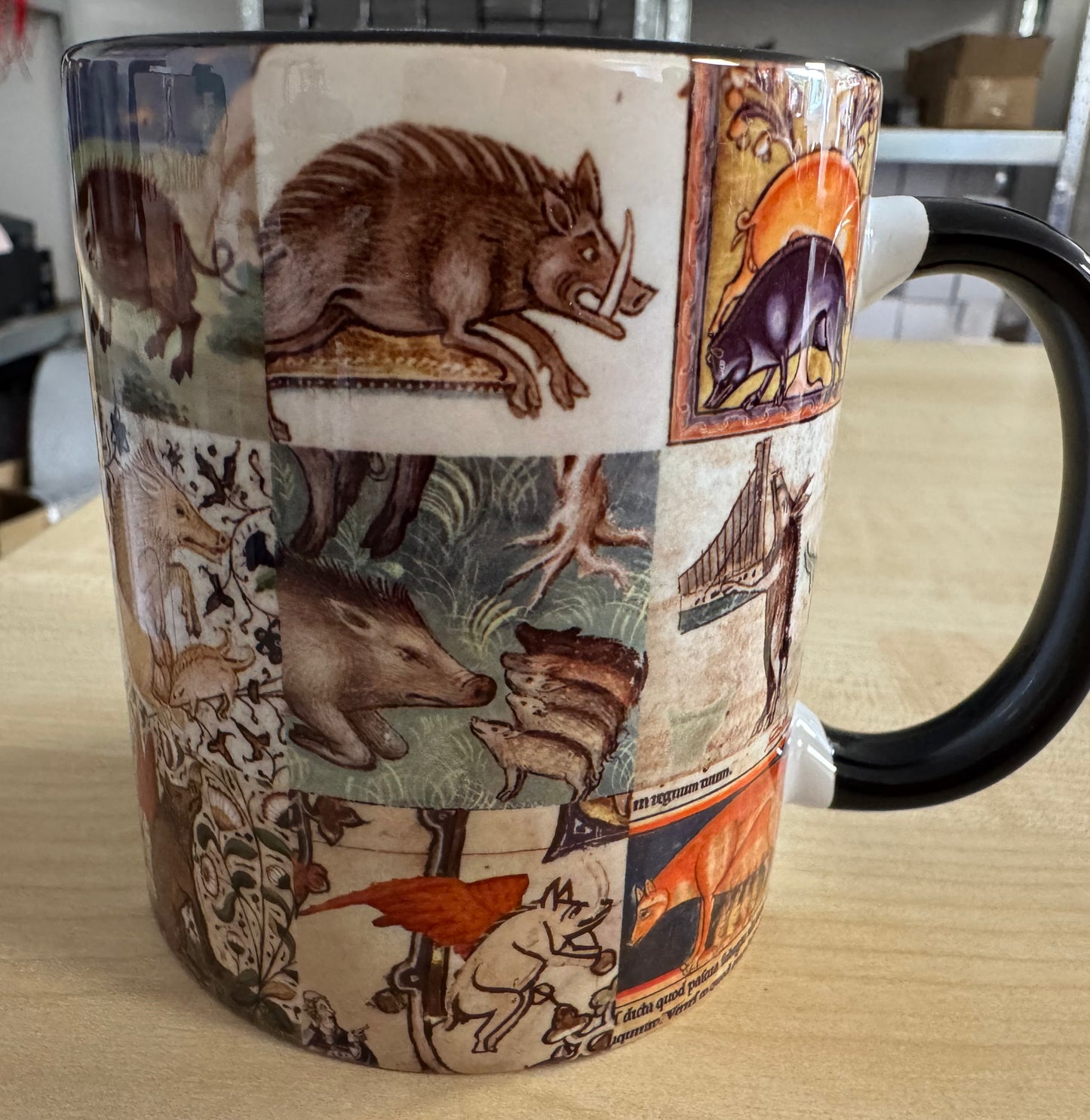 Medieval Wild Boar Collage Mug