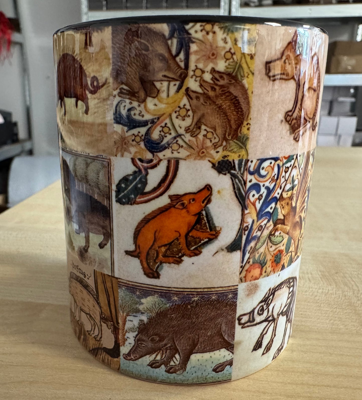 Medieval Wild Boar Collage Mug