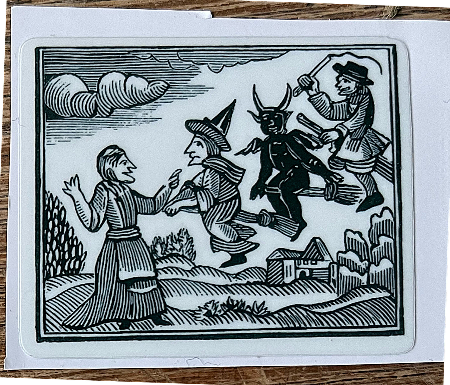Woodcut witches Sticker - choose from various designs