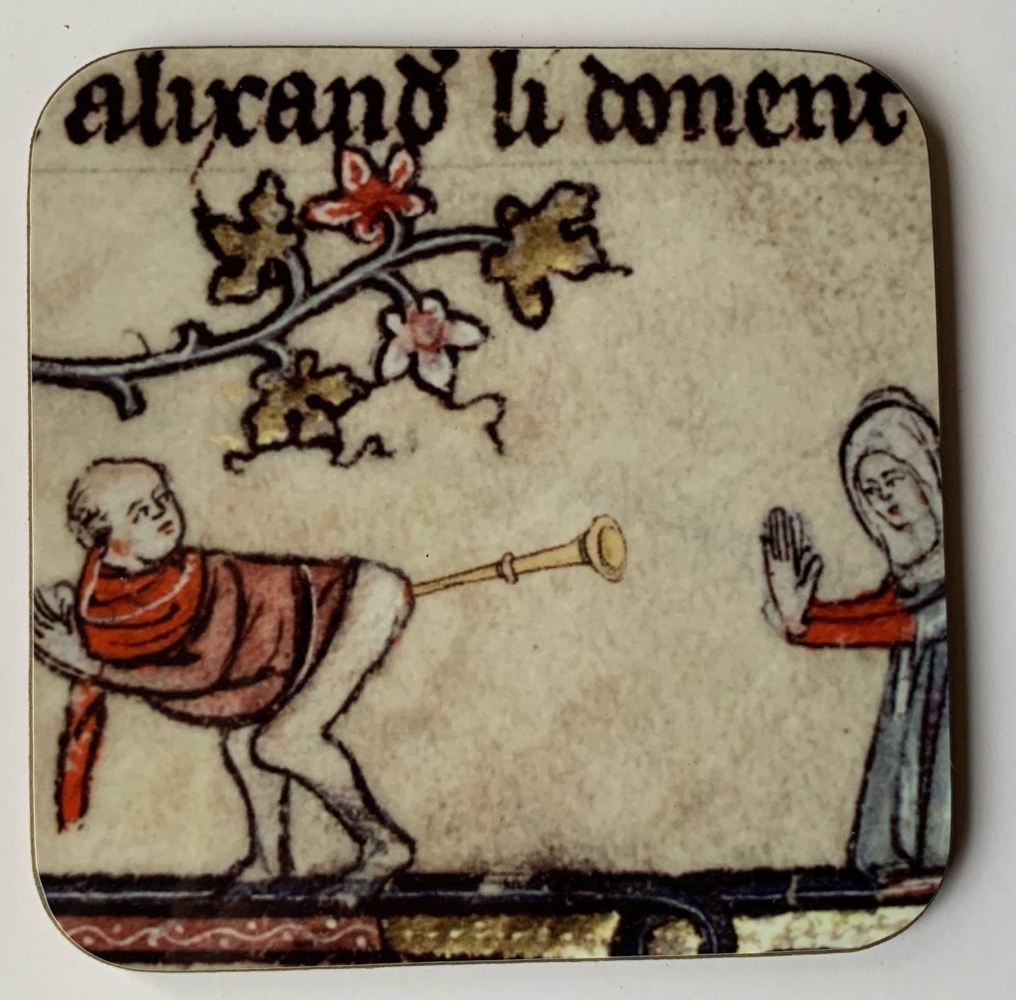 Medieval Butt Trumpet coasters - set of 4