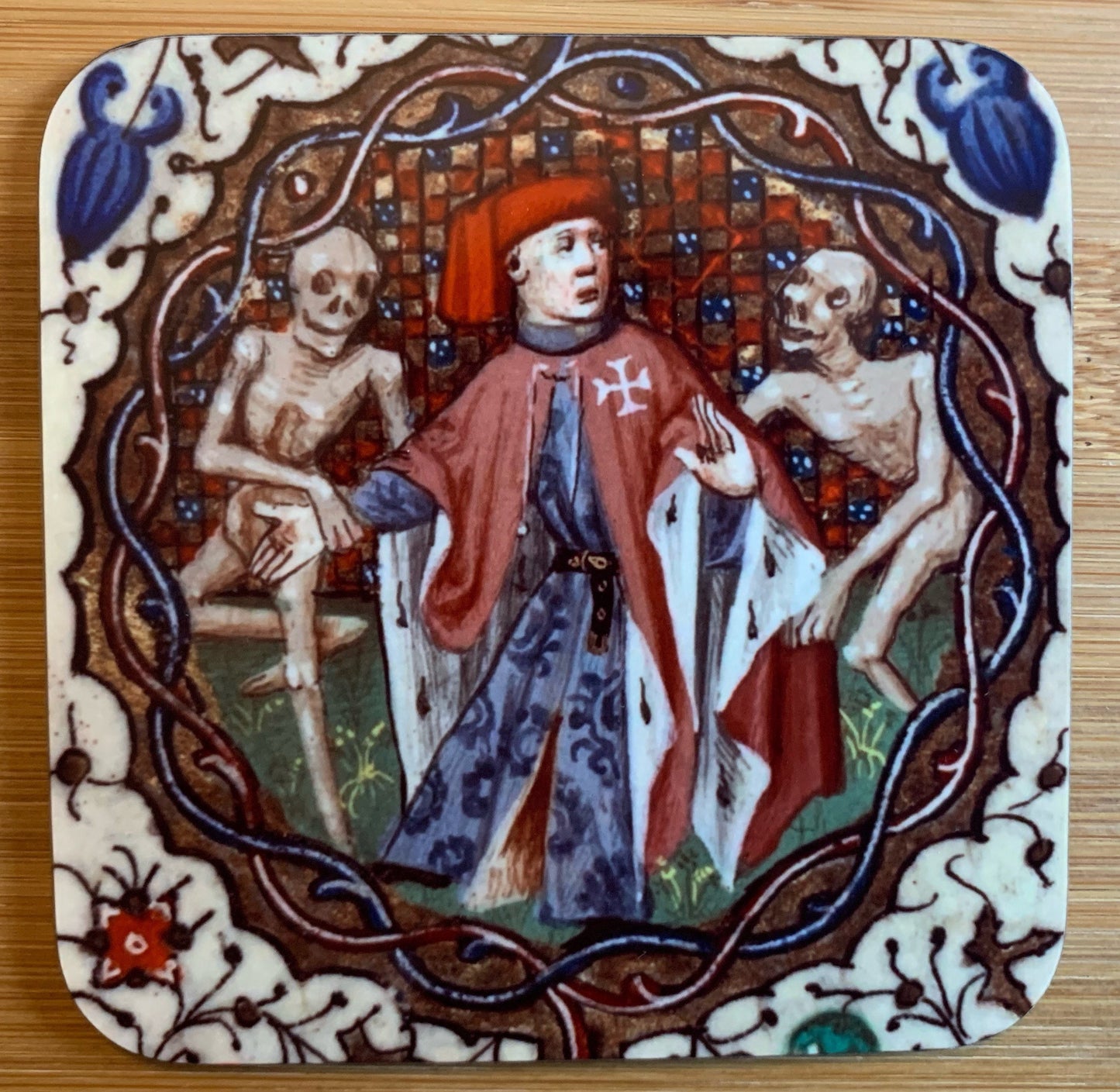 Medieval Dance of Death coasters - set of 4