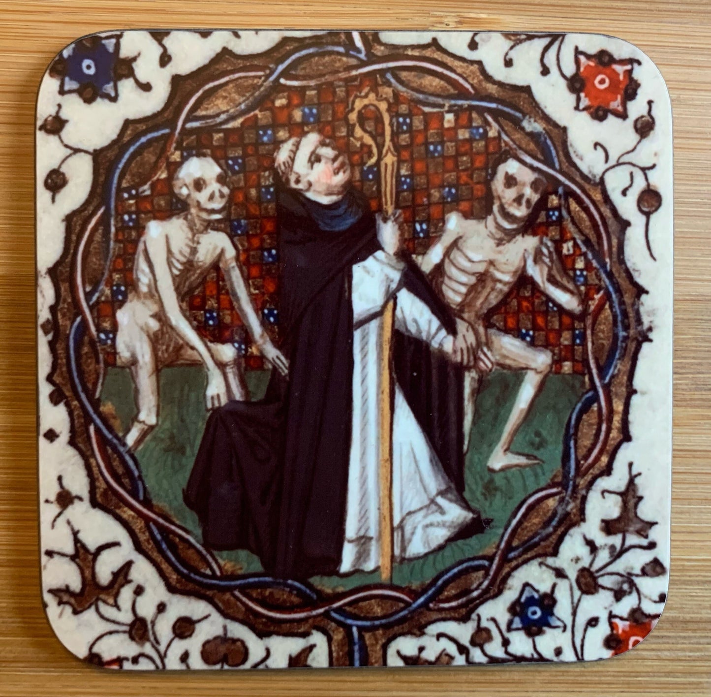 Medieval Dance of Death coasters - set of 4