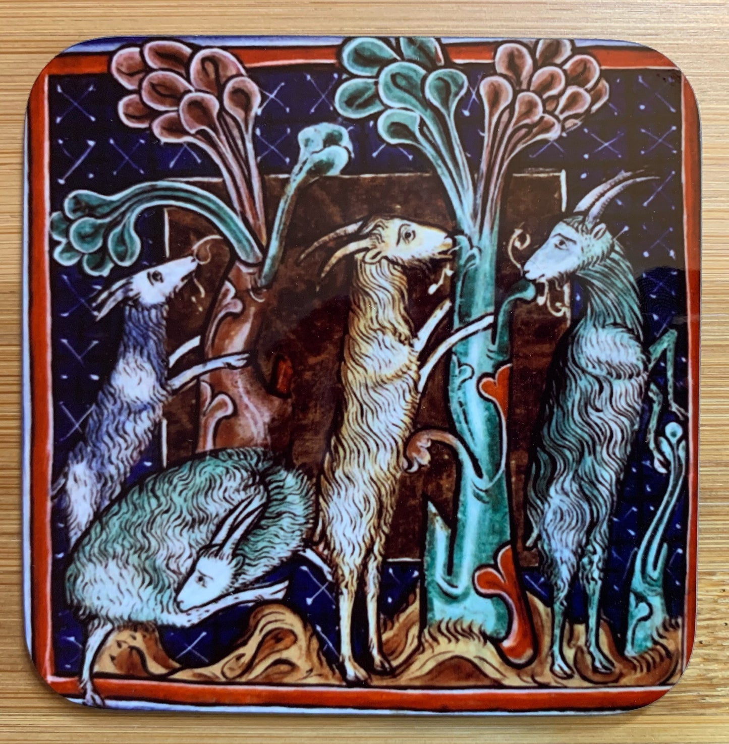 Medieval Goat coasters - set of 4
