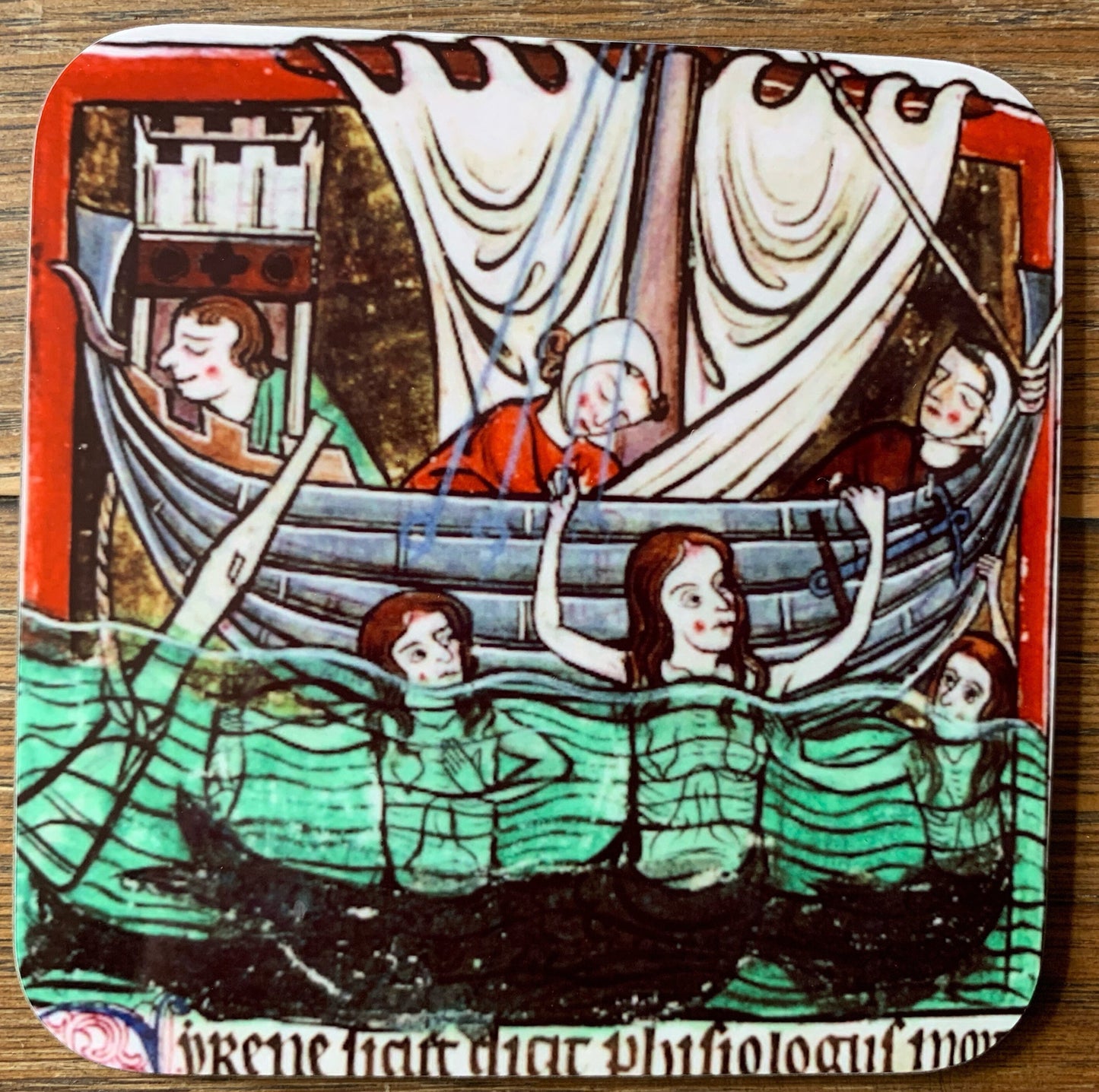 Medieval Mermaid coasters - set of 4