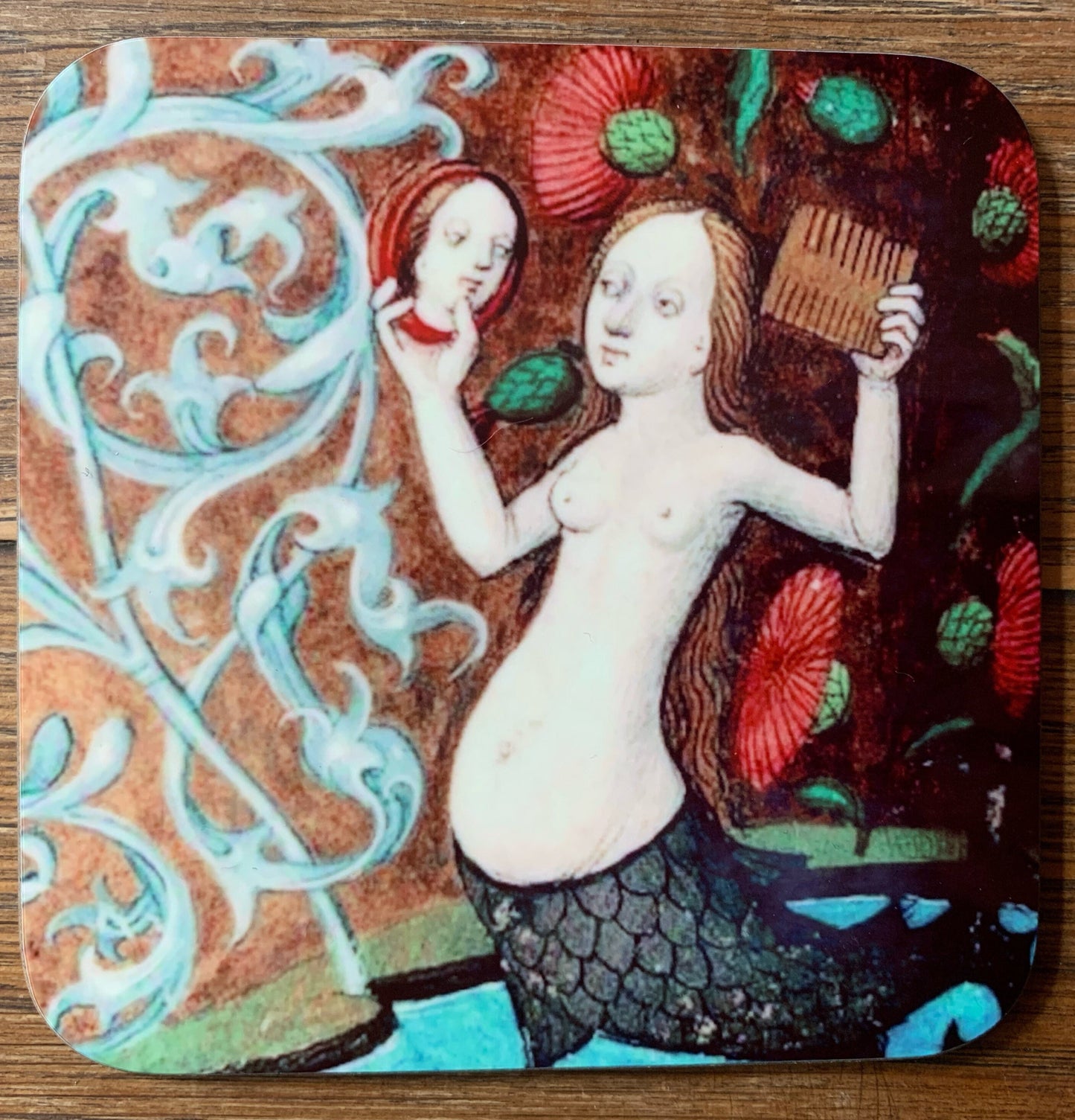 Medieval Mermaid coasters - set of 4