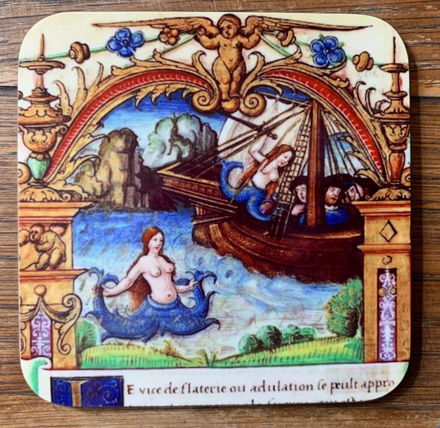 Medieval Mermaid coasters - set of 4