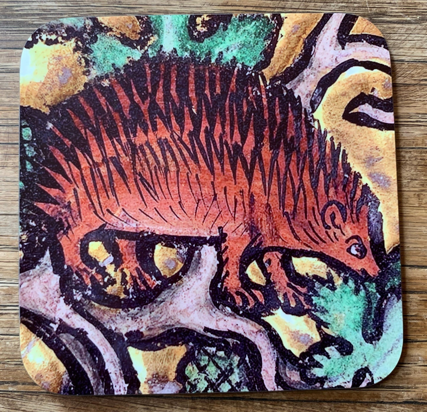 Medieval Hedgehog coasters - set of 4