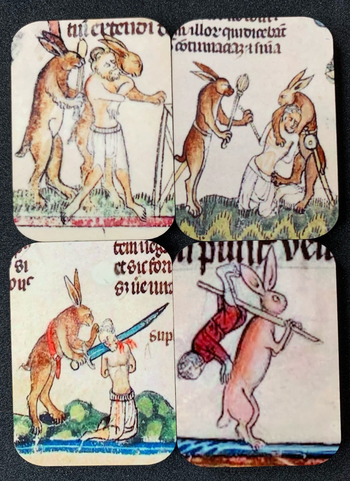 Medieval Murder Rabbit Fridge Magnets