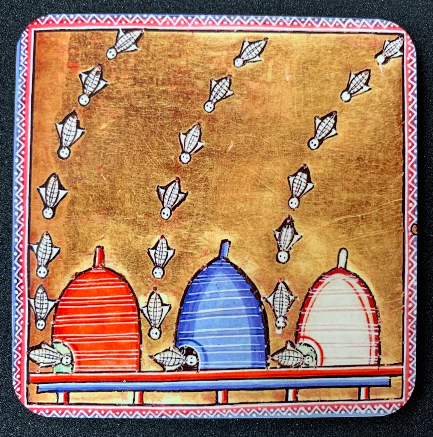 Medieval Bee coasters - set of 4