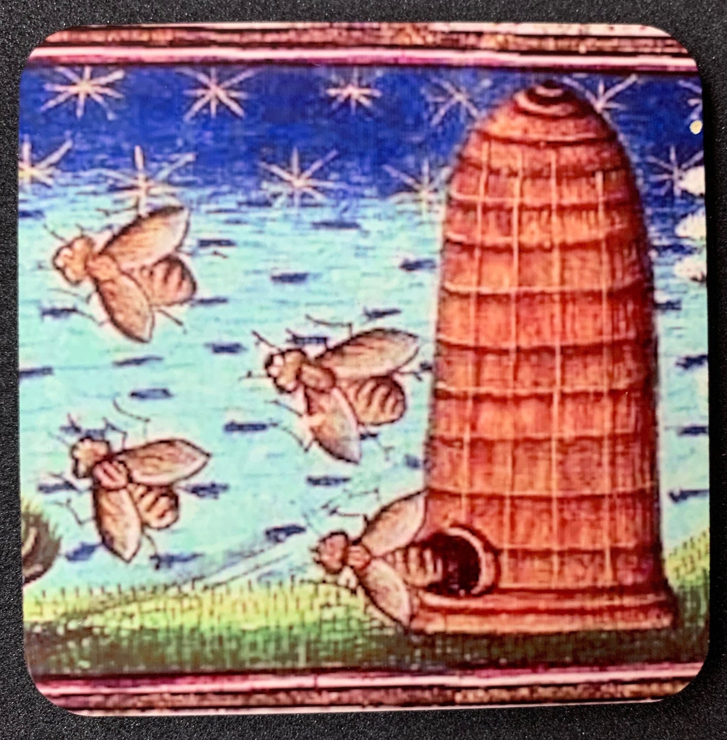 Medieval Bee coasters - set of 4