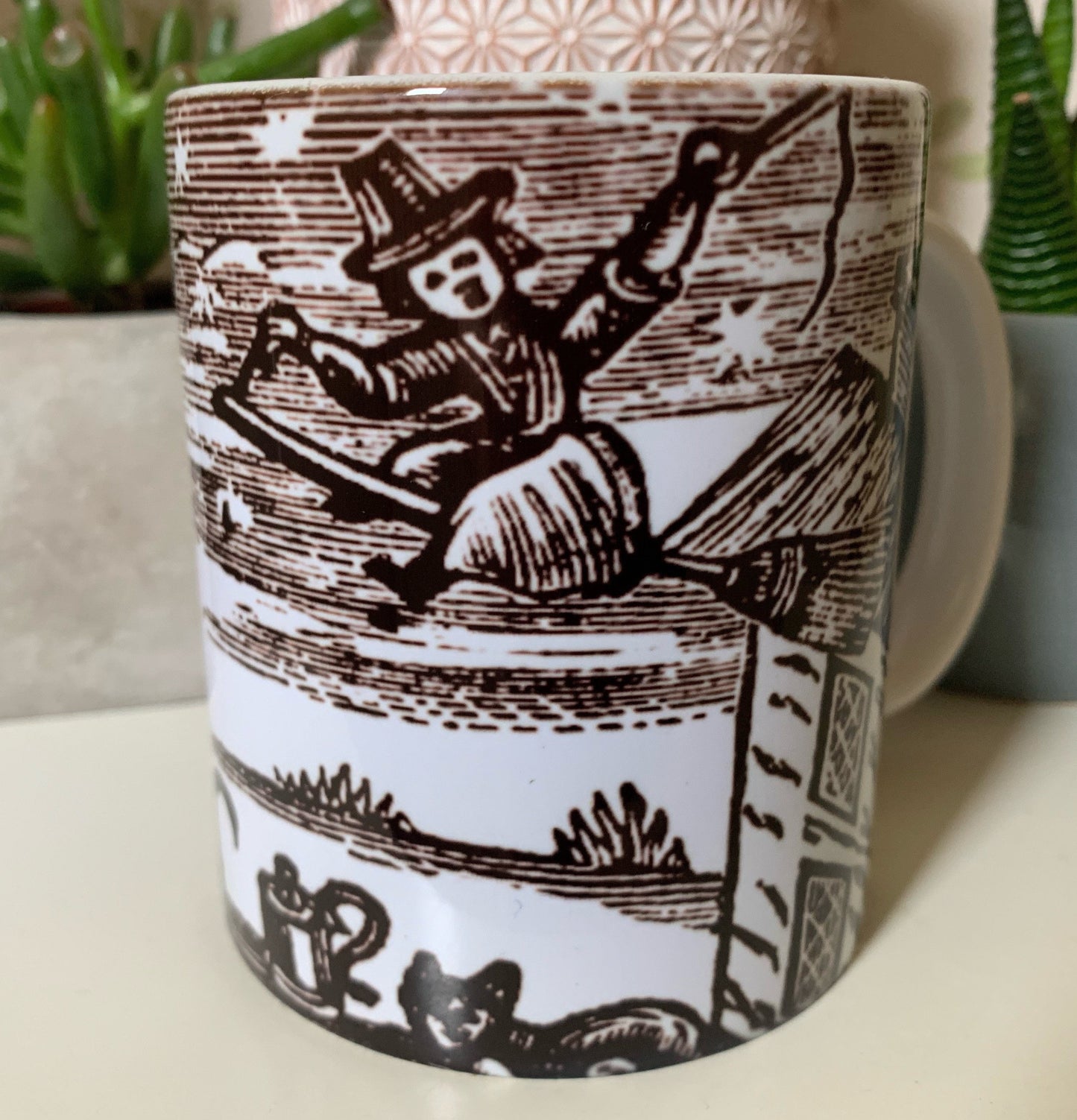 Witches and familiars enjoying the full moon mug