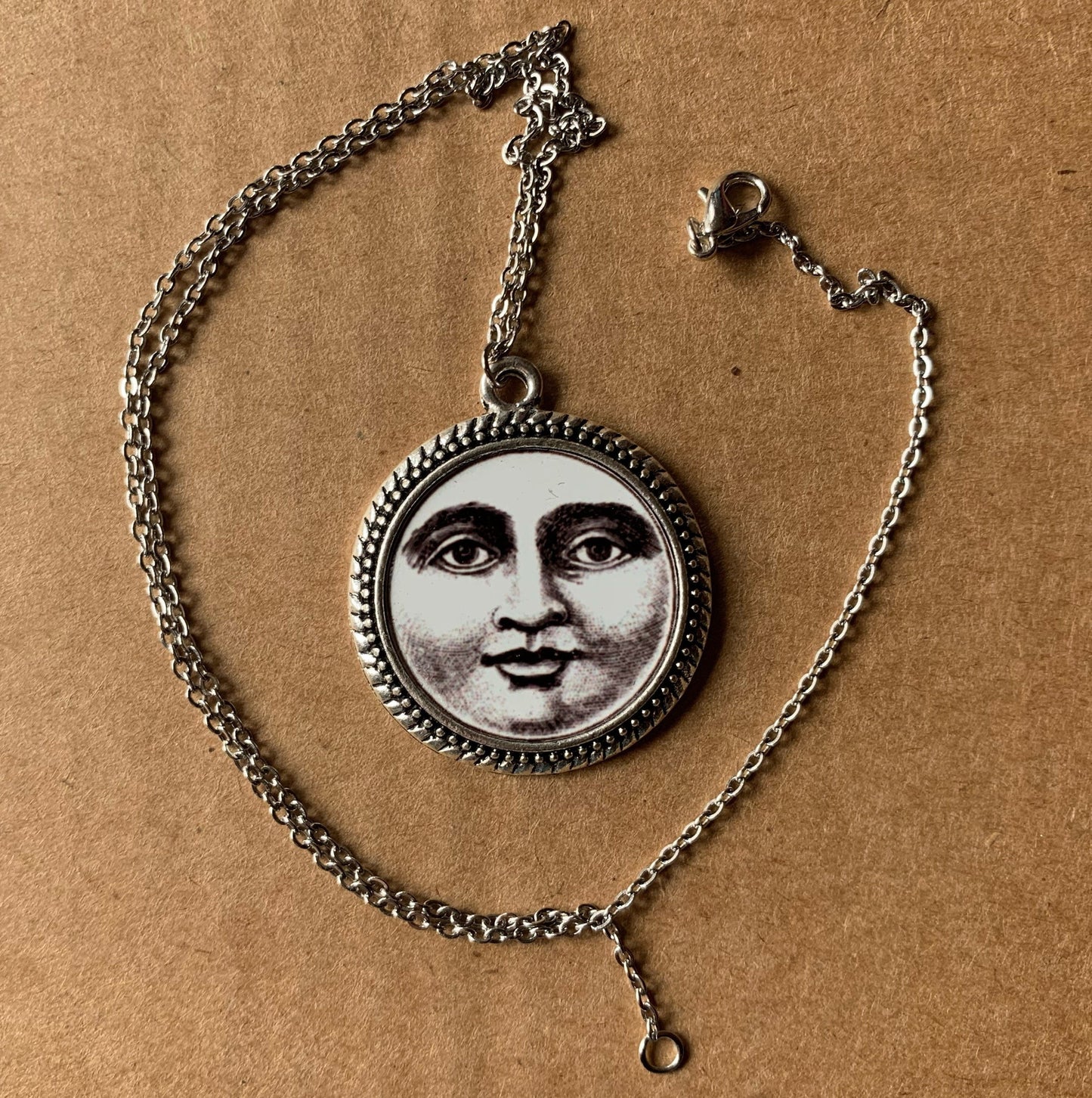Vintage Moon Face Pendant