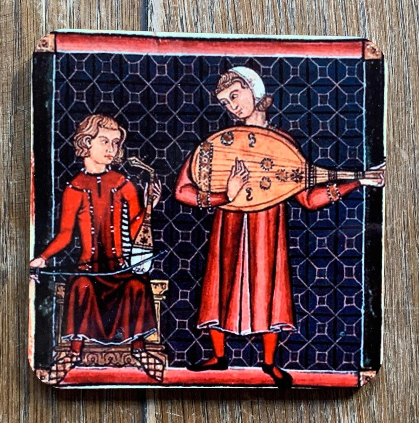 Medieval Minstrel coasters - set of 4