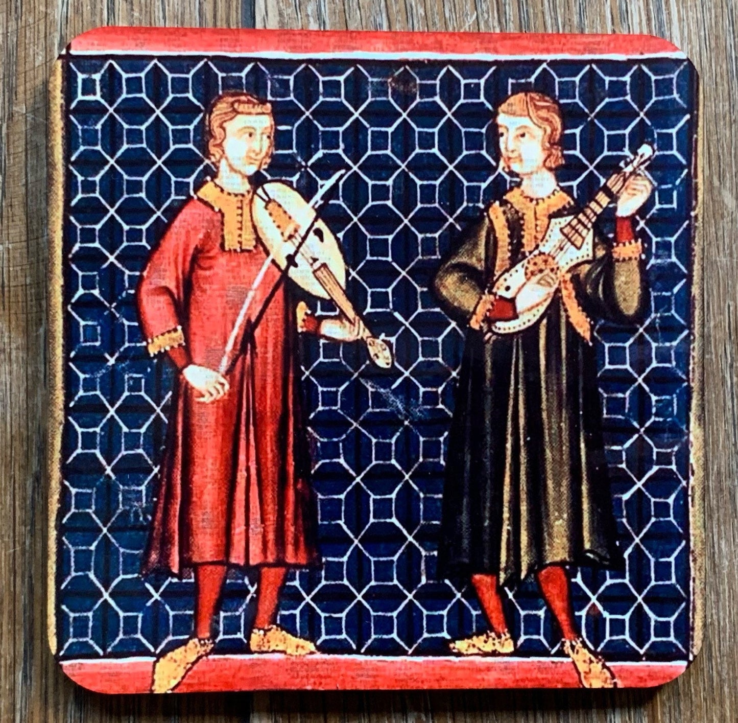 Medieval Minstrel coasters - set of 4