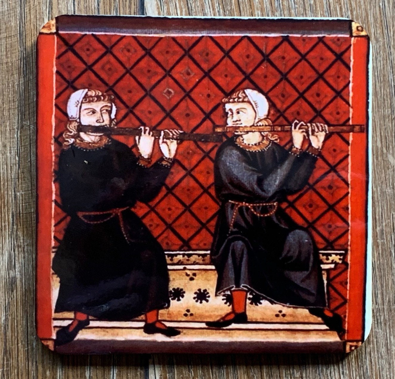 Medieval Minstrel coasters - set of 4