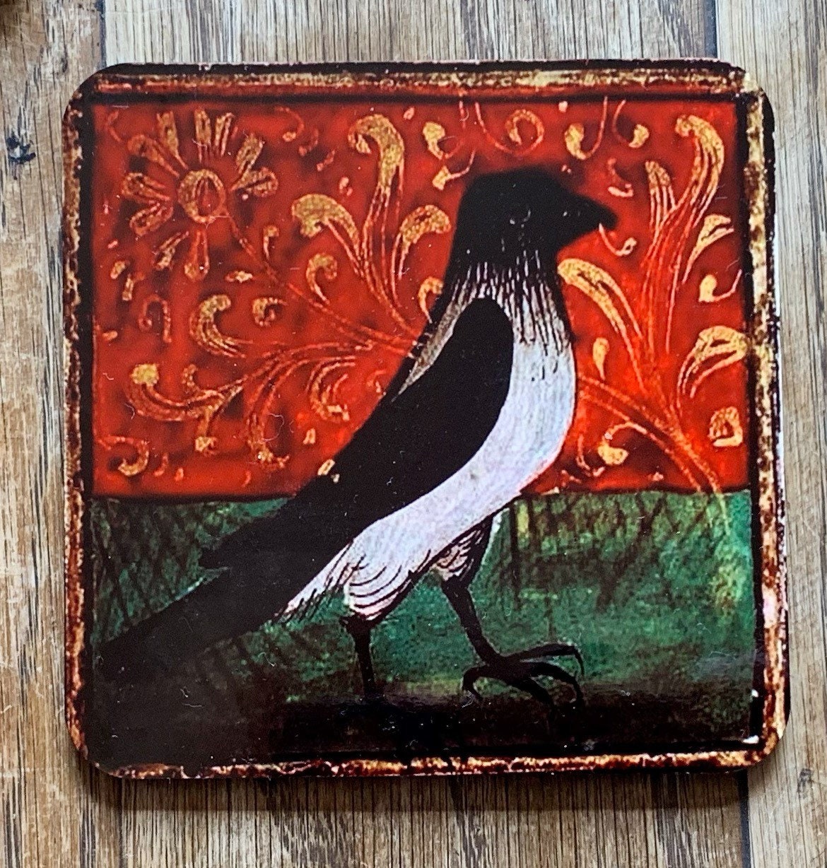 Medieval Crow coasters - set of 4