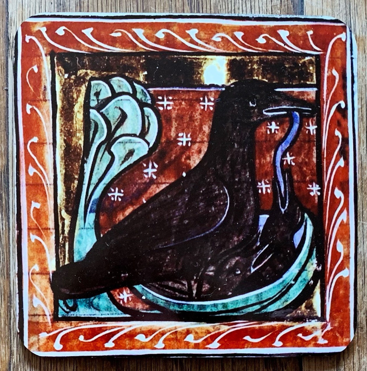 Medieval Crow coasters - set of 4