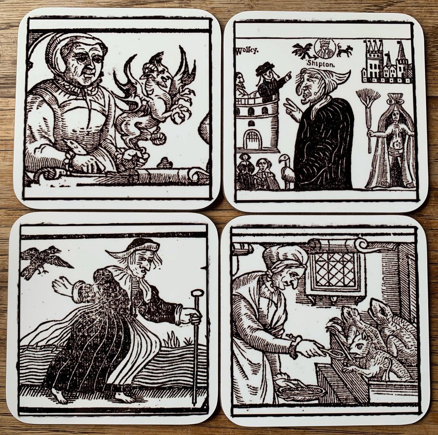 Witch Pamphlet coasters - set of 4