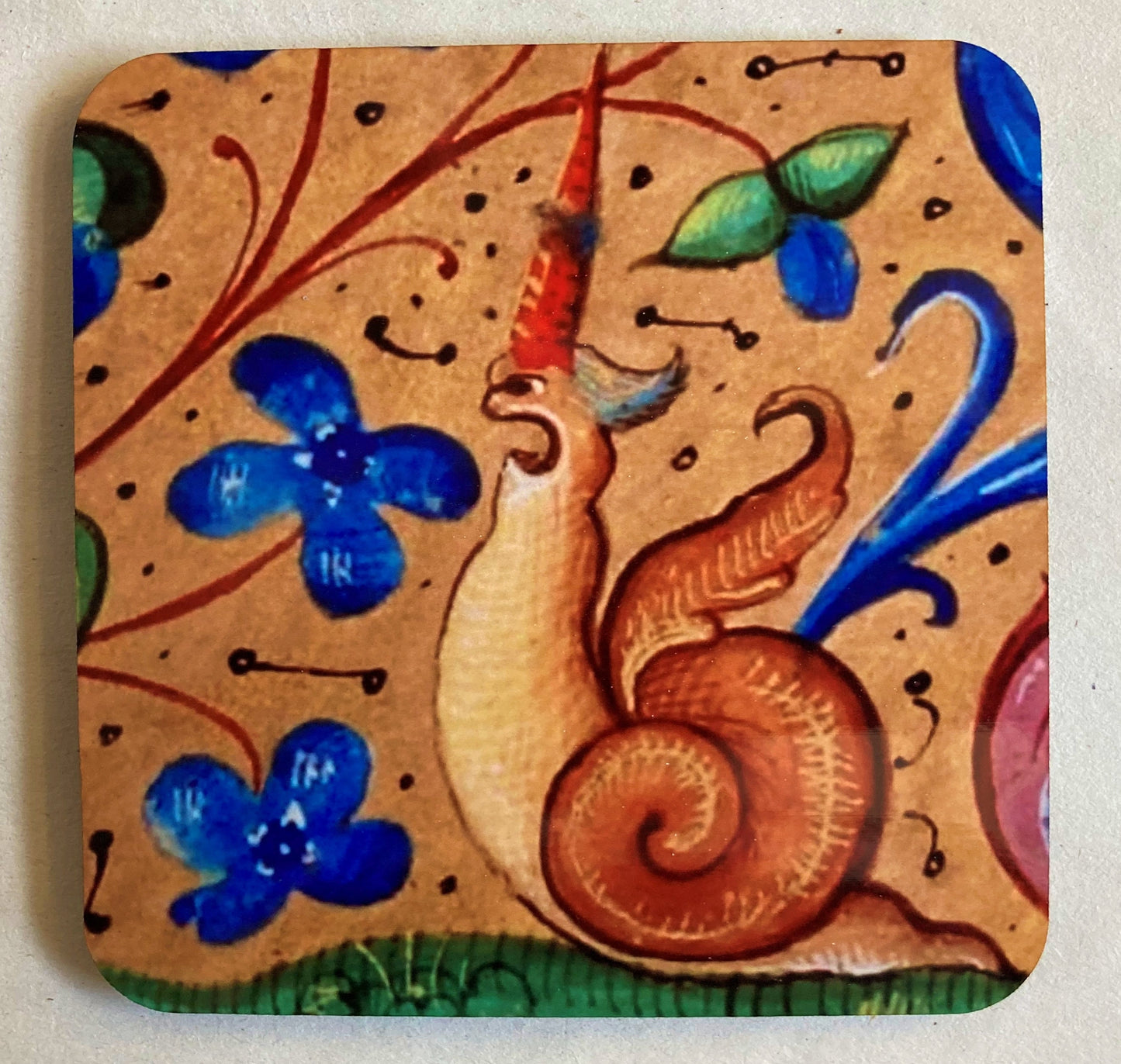 Medieval Snail coasters - set of 4