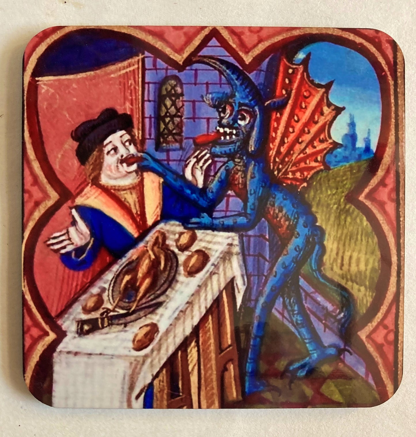 Cute Medieval Demon coasters - set of 4