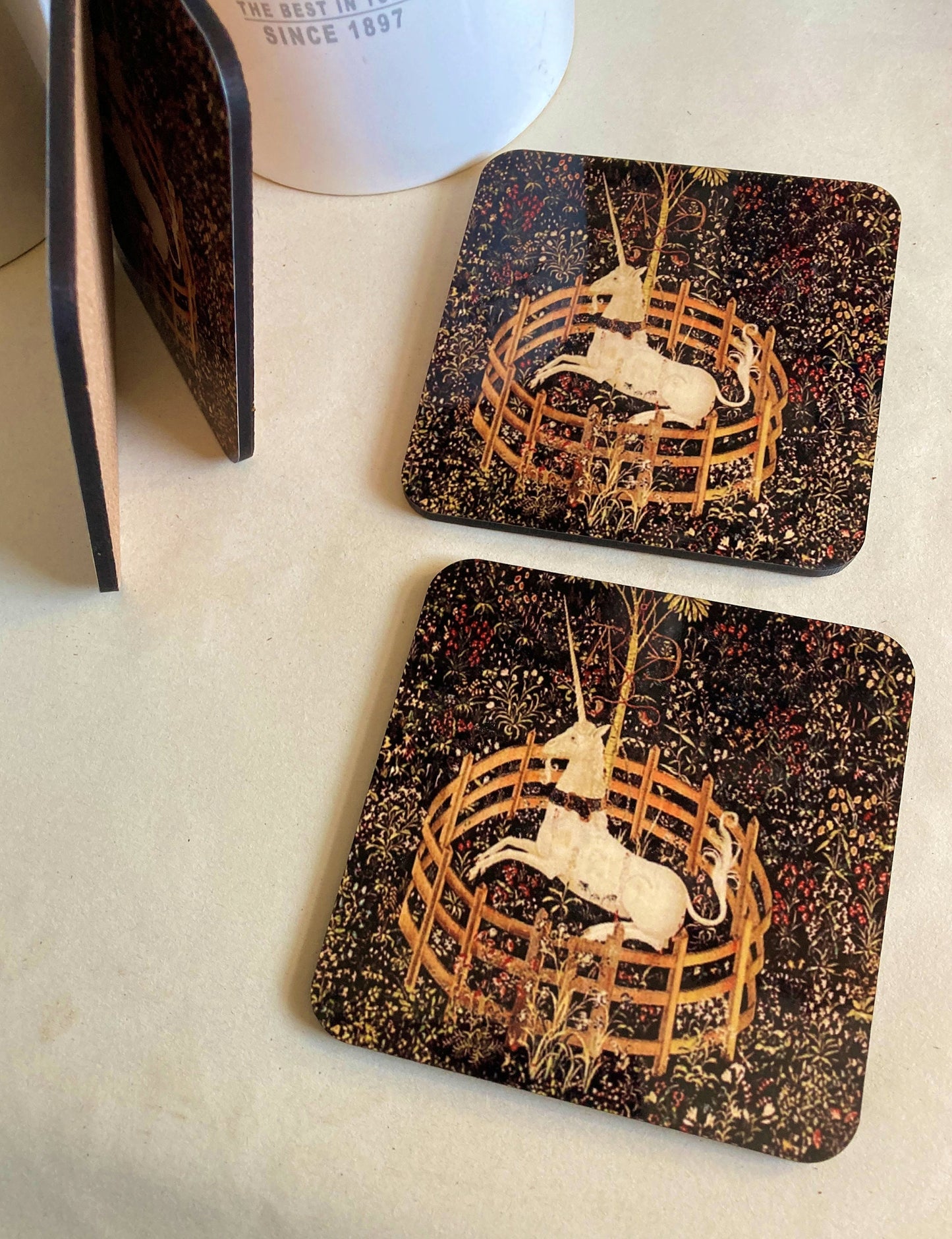 Unicorn Tapestry coasters - set of 4