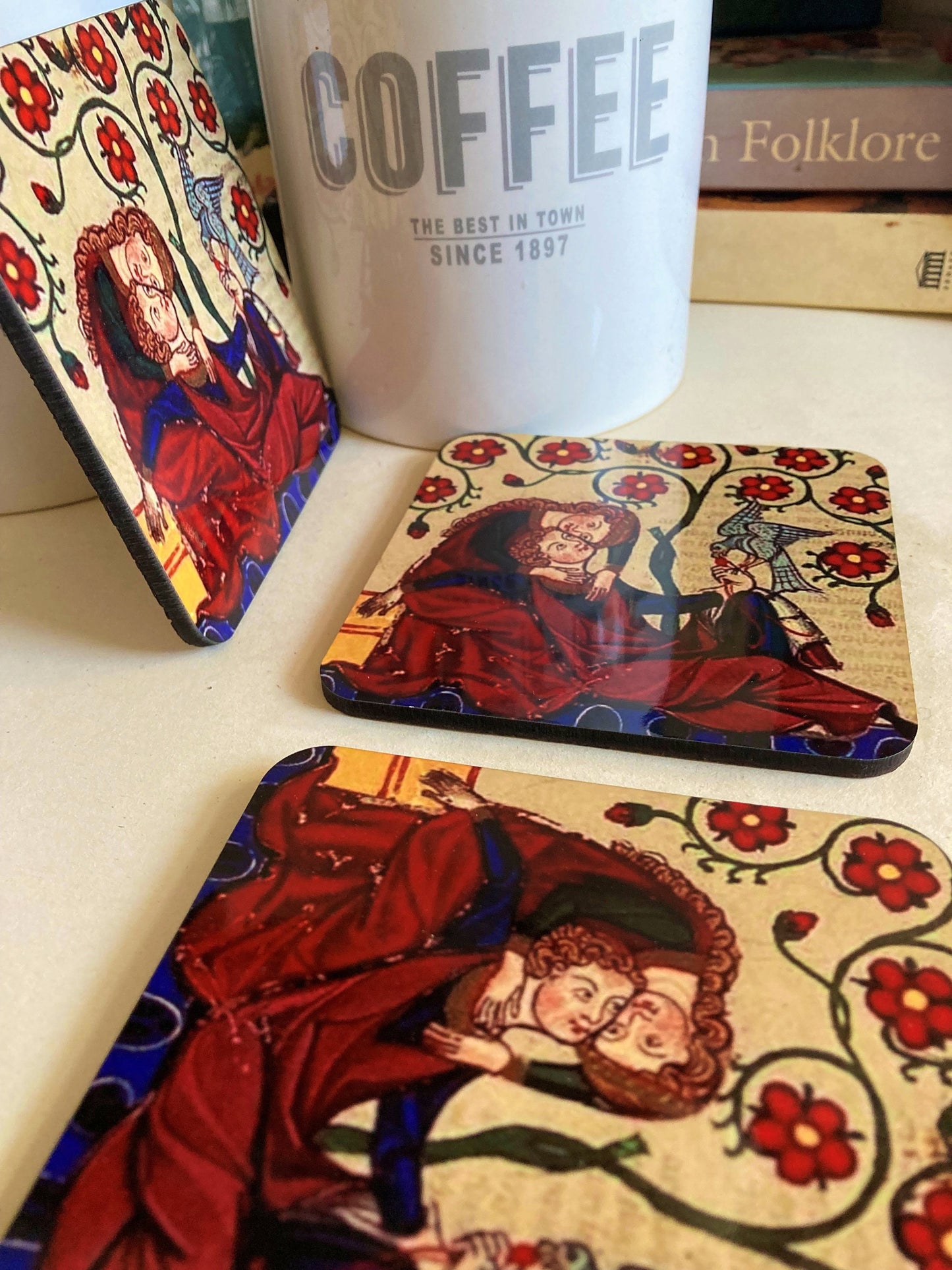 Courtly Love coasters - set of 4