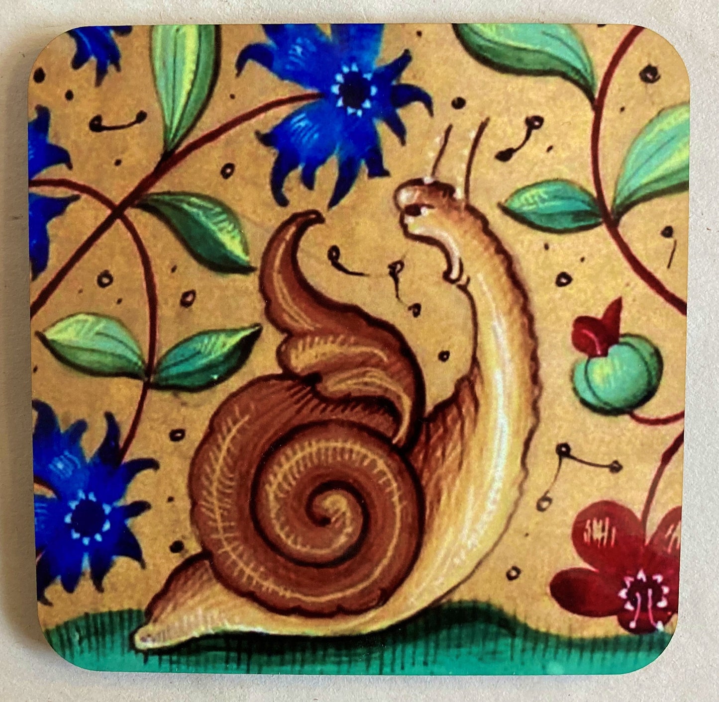 Medieval Snail coasters - set of 4