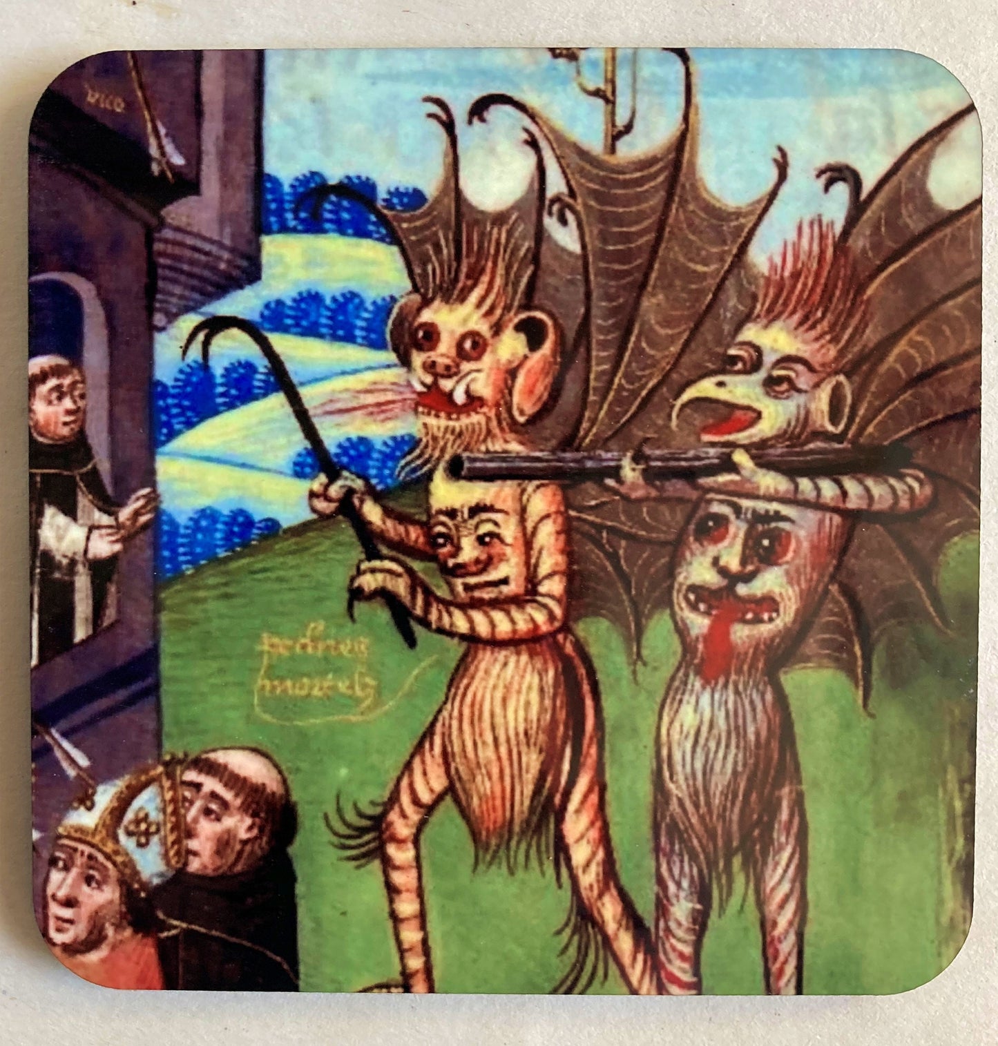 Cute Medieval Demon coasters - set of 4