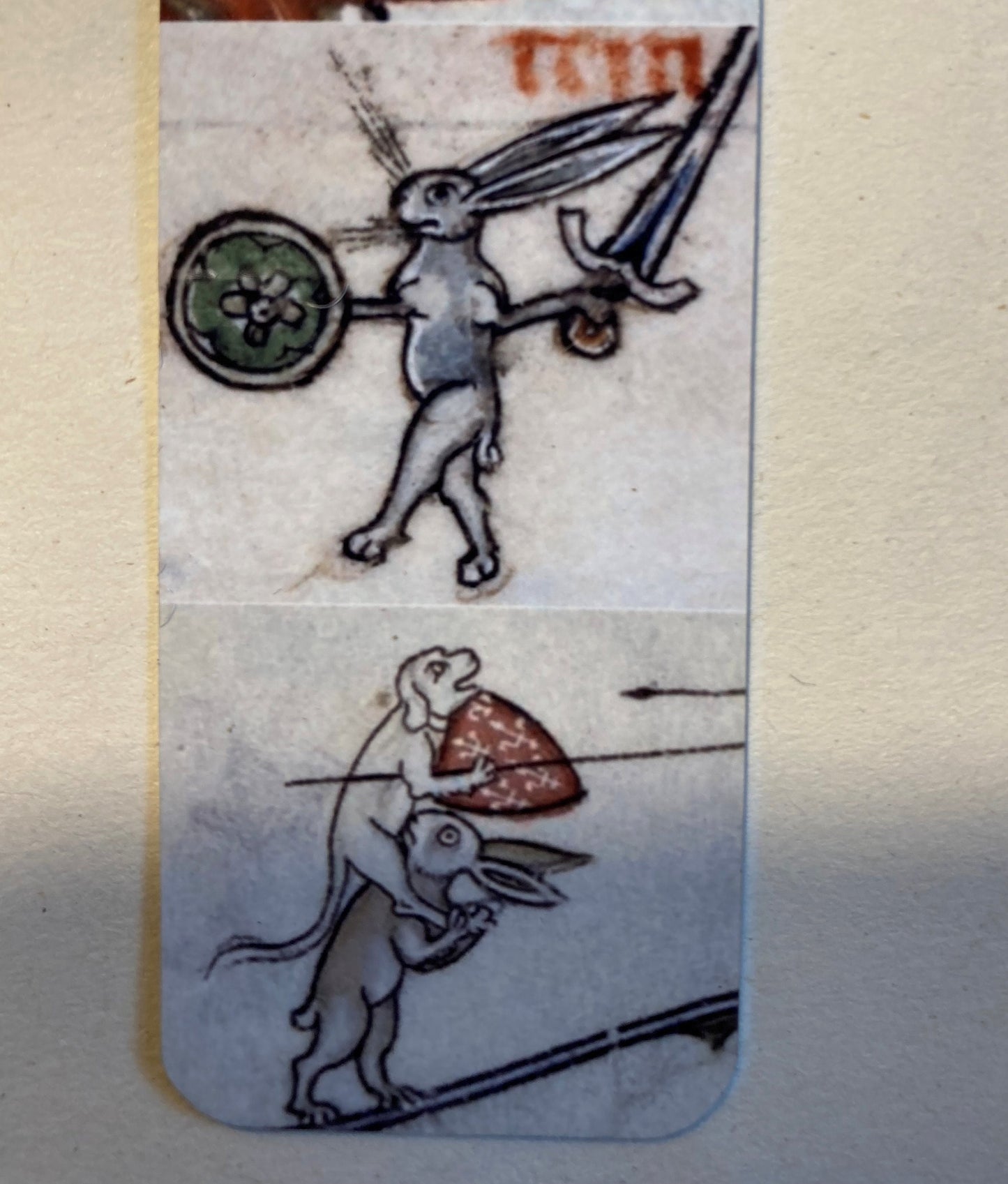 Medieval Rabbit Bookmark (aluminium)