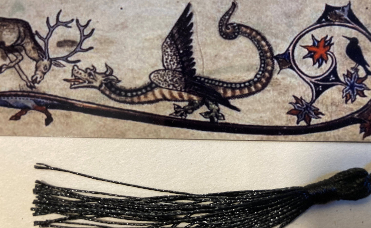 Medieval Dragon and Stag Bookmark (aluminium) - Choose from 3 sizes