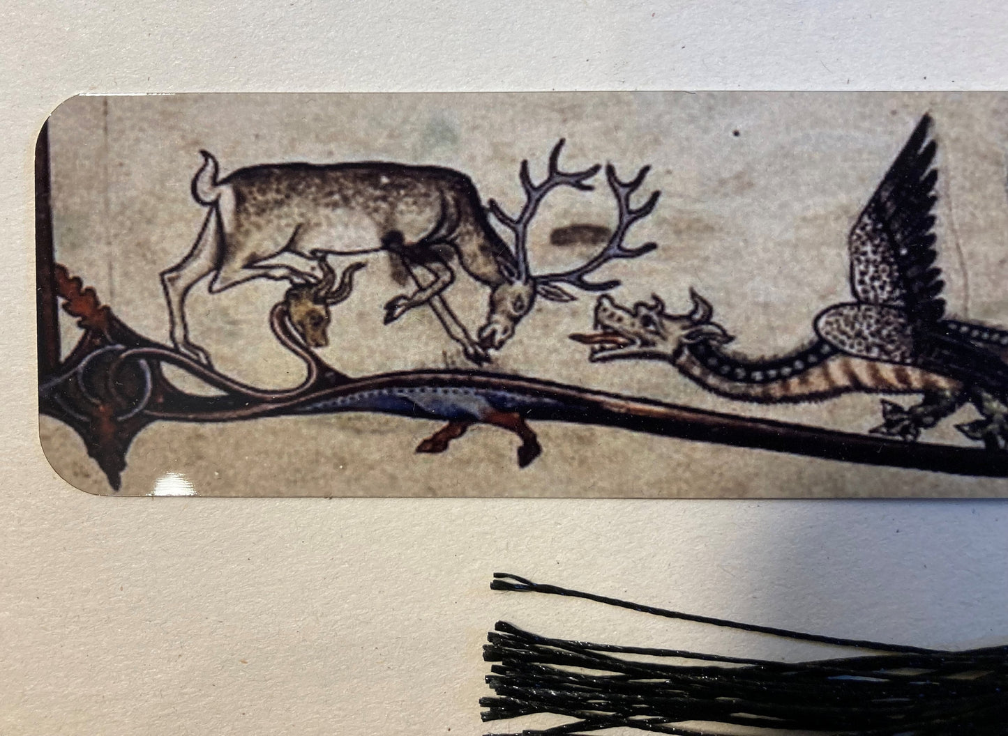 Medieval Dragon and Stag Bookmark (aluminium) - Choose from 3 sizes