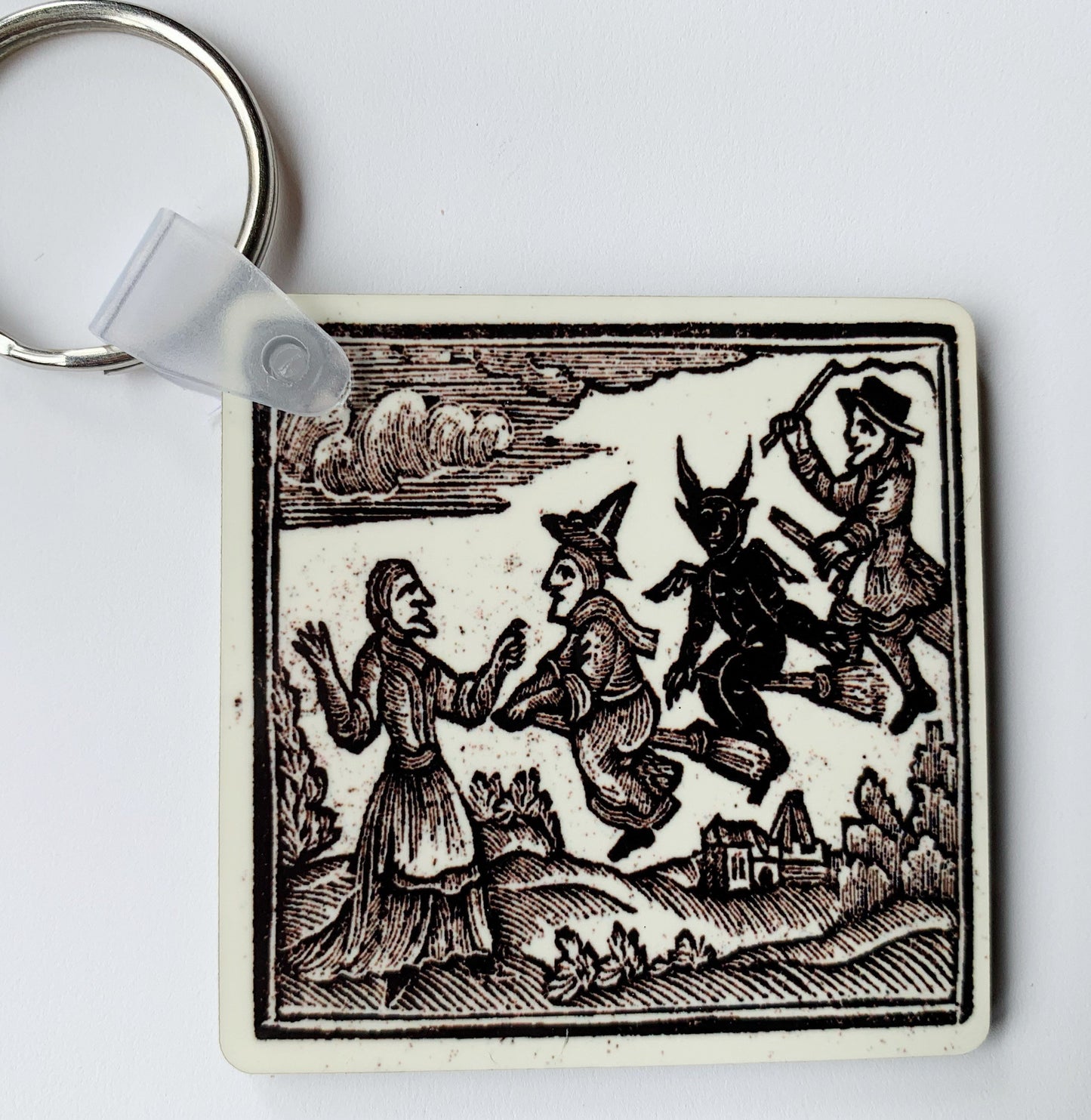 Woodcut Witches Keyring (double sided)