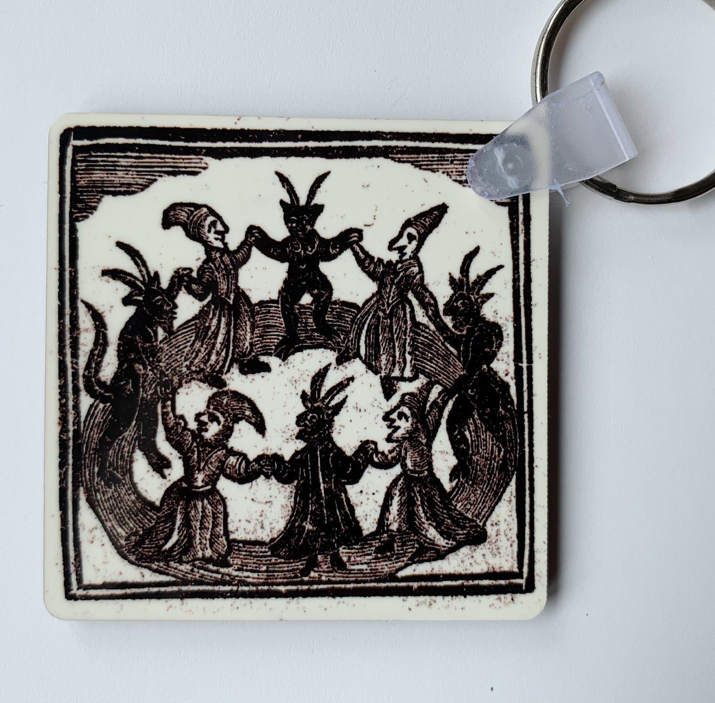 Woodcut Witches Keyring (double sided)