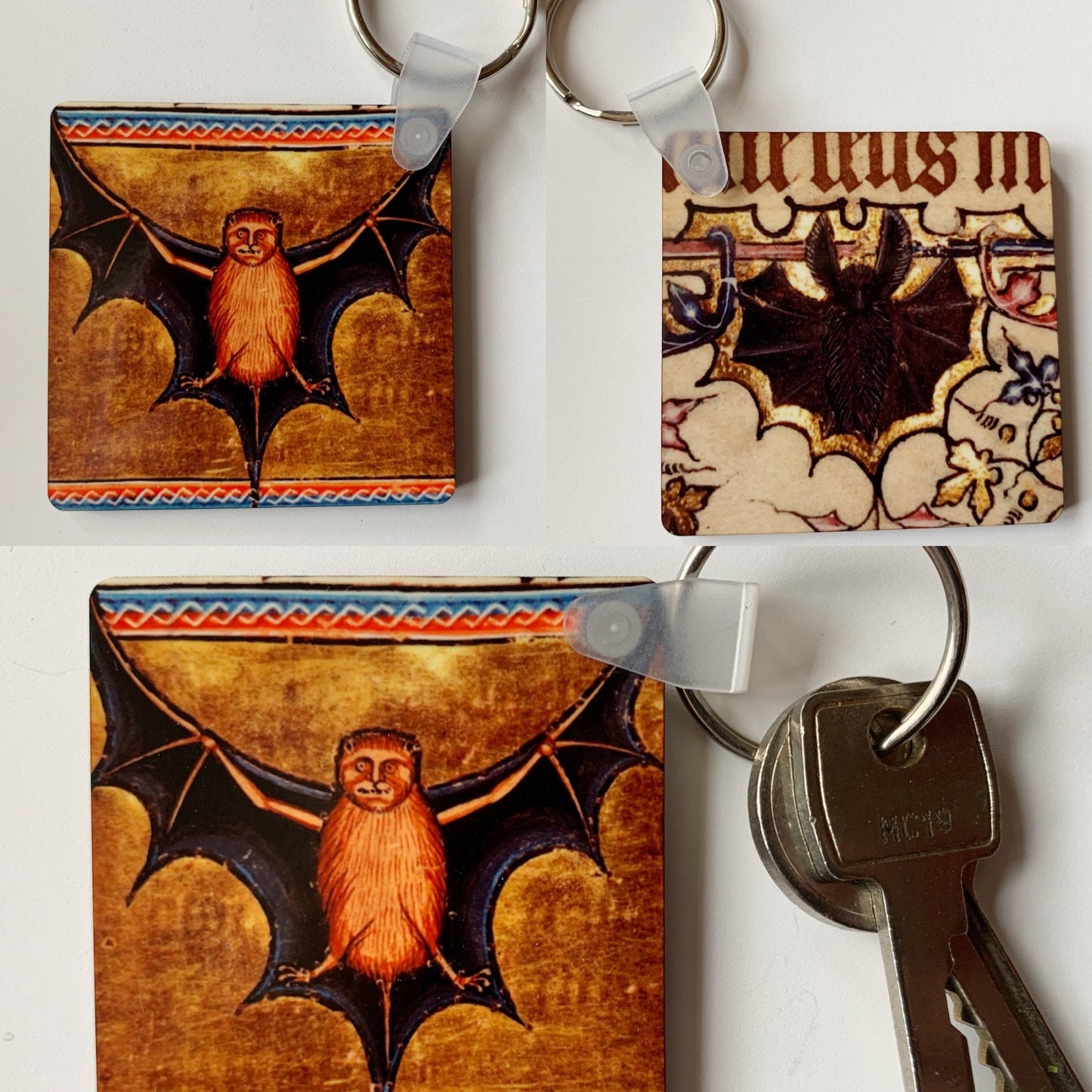 Medieval Bats Keyring (double sided)