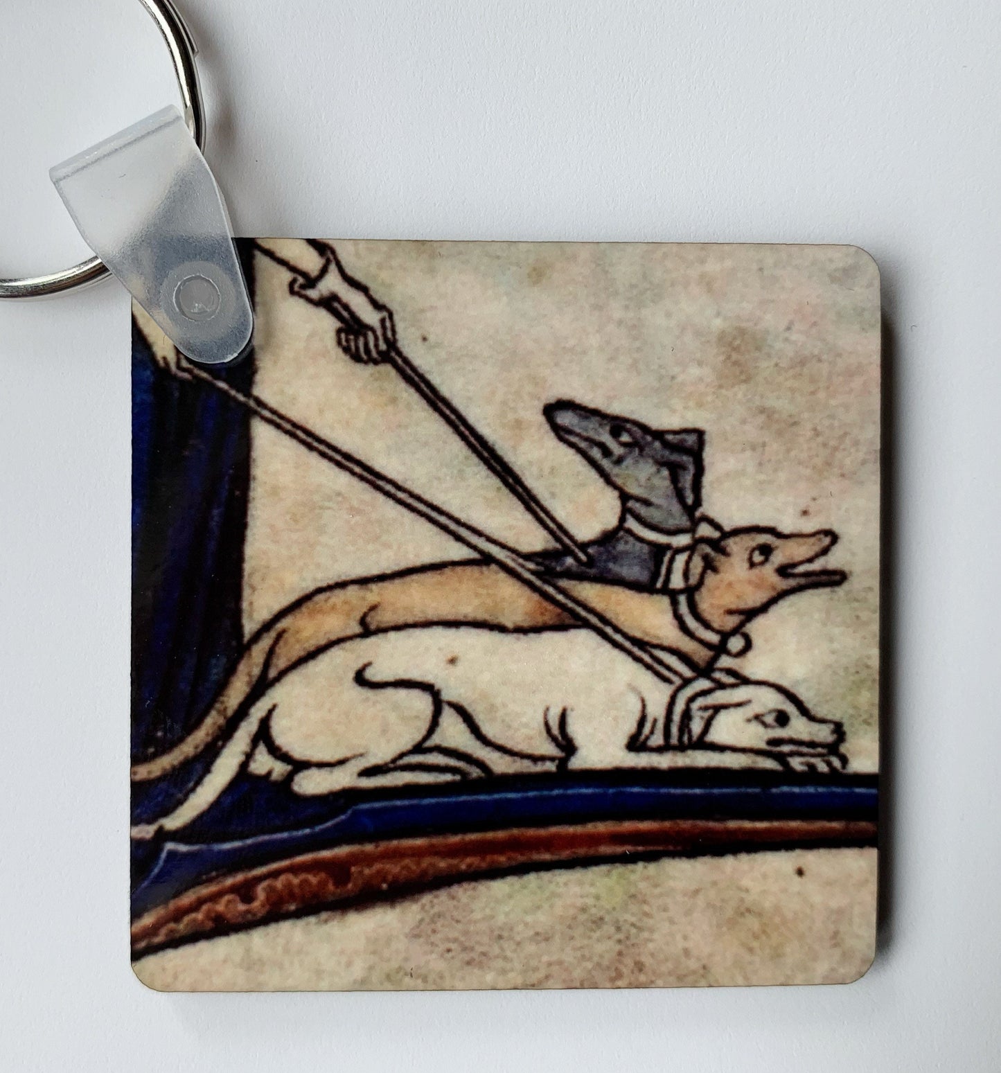 Medieval Greyhound Keyring (double sided)
