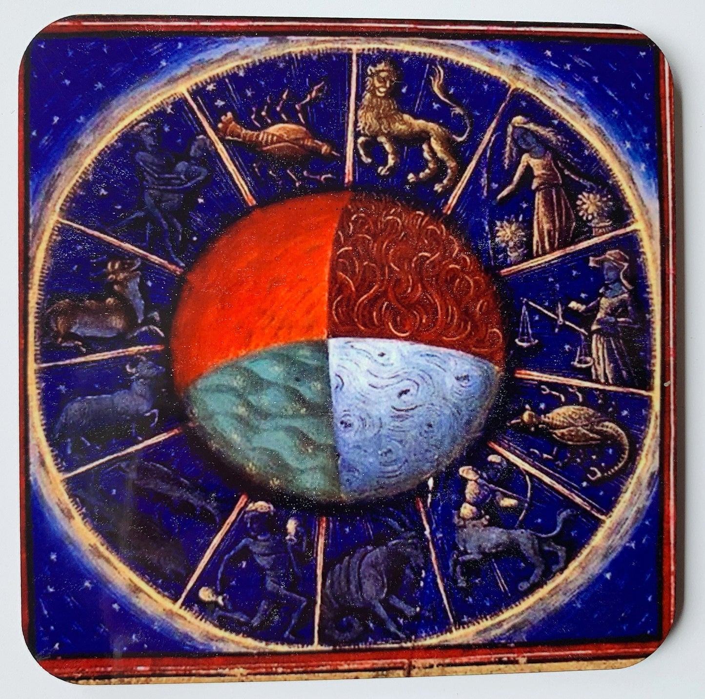 Medieval Zodiac Chart coasters - set of 4