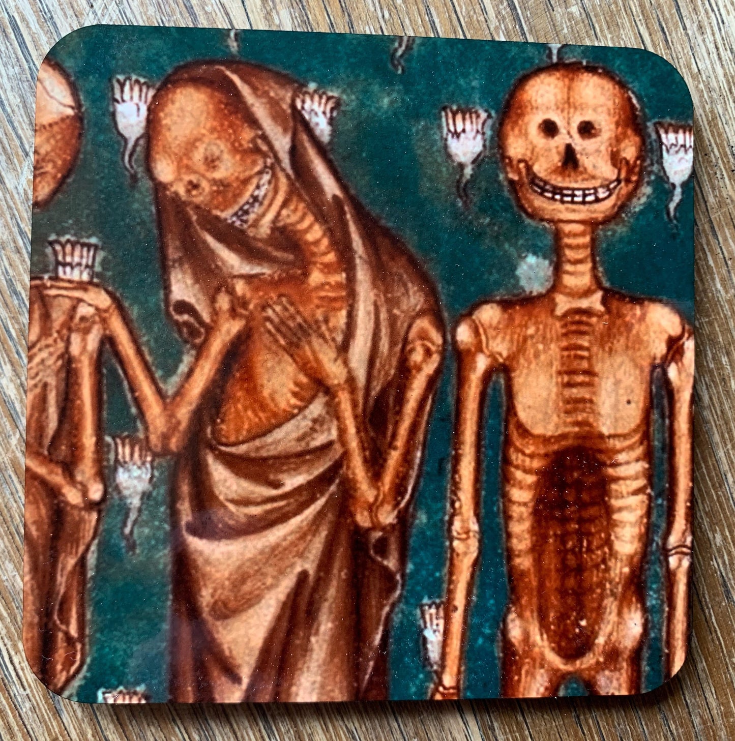 Happy Skeleton coasters - set of 4