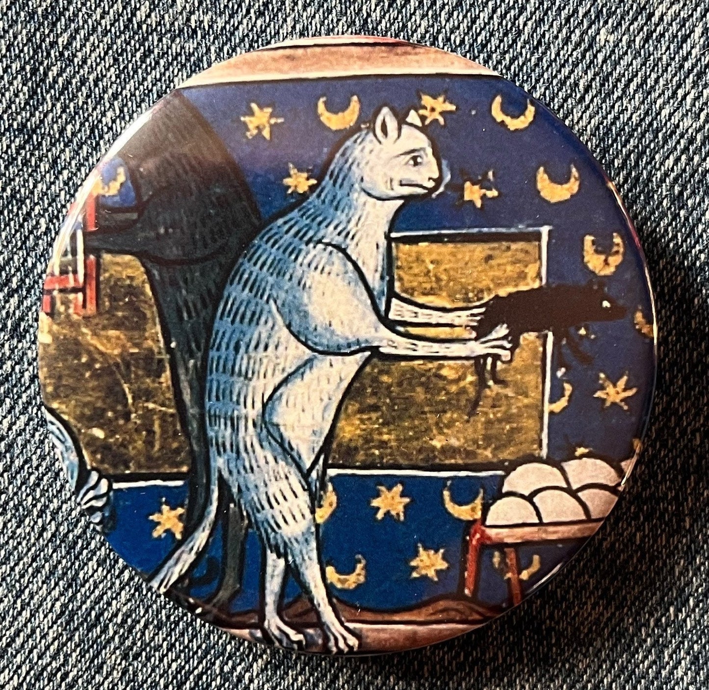 Medieval Cat Button Badge 32mm - Choose from 6 designs