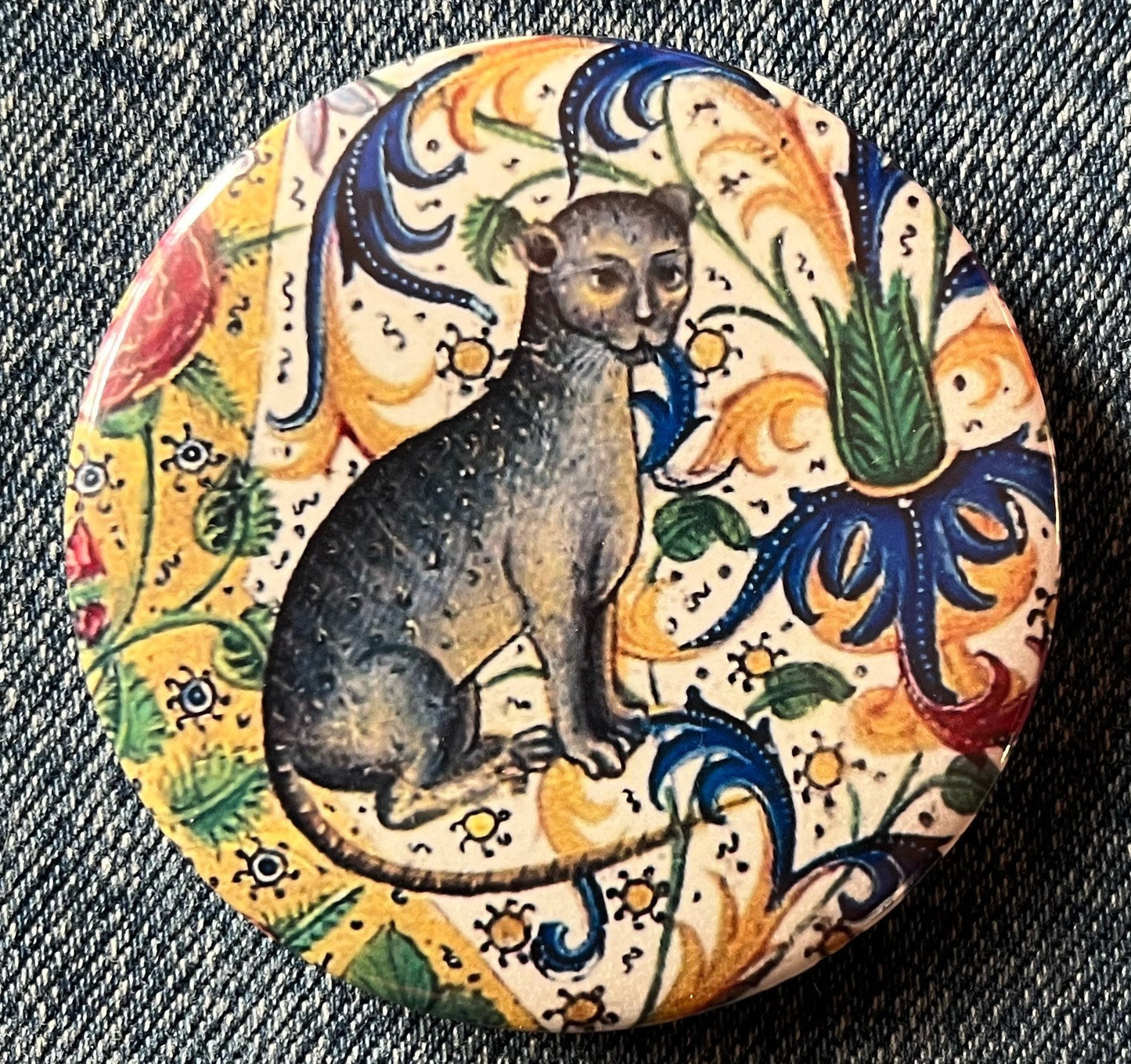 Medieval Cat Button Badge 32mm - Choose from 6 designs