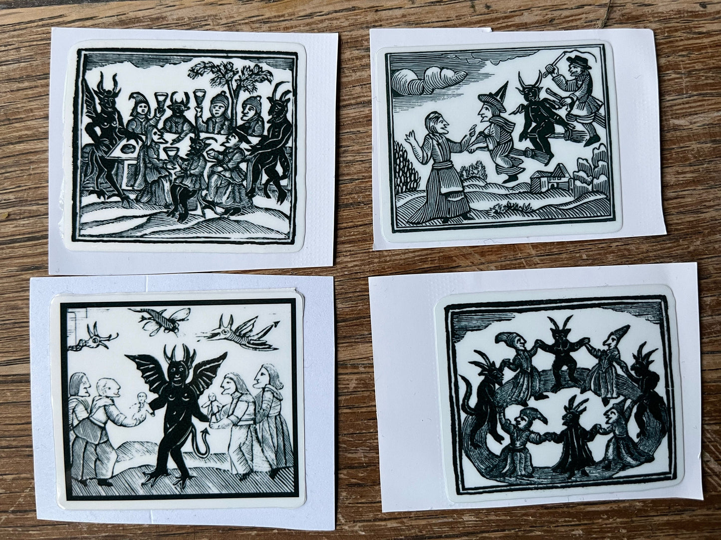 Woodcut witches Sticker - choose from various designs