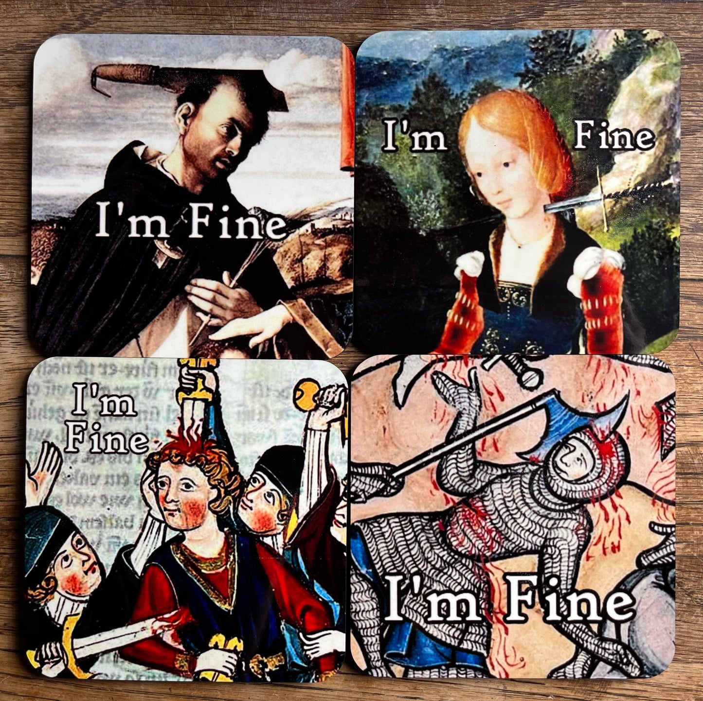I’m Fine coasters - set of 4