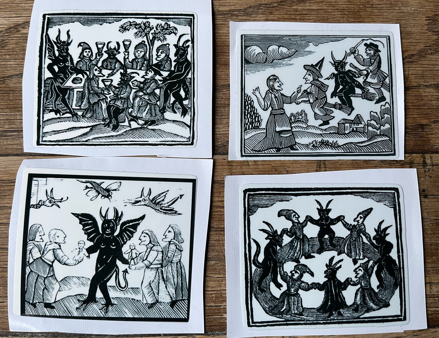 Woodcut witches Sticker - choose from various designs